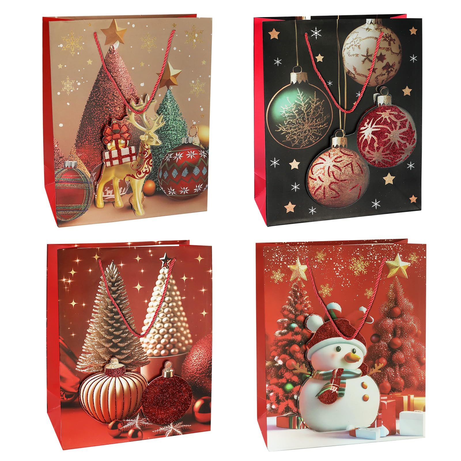 M&W DAS DESIGN Geschenkpapier Geschenktüten Papiertüten Weihnachtliche 32 x 26 x 10 (HxBxT) 12er