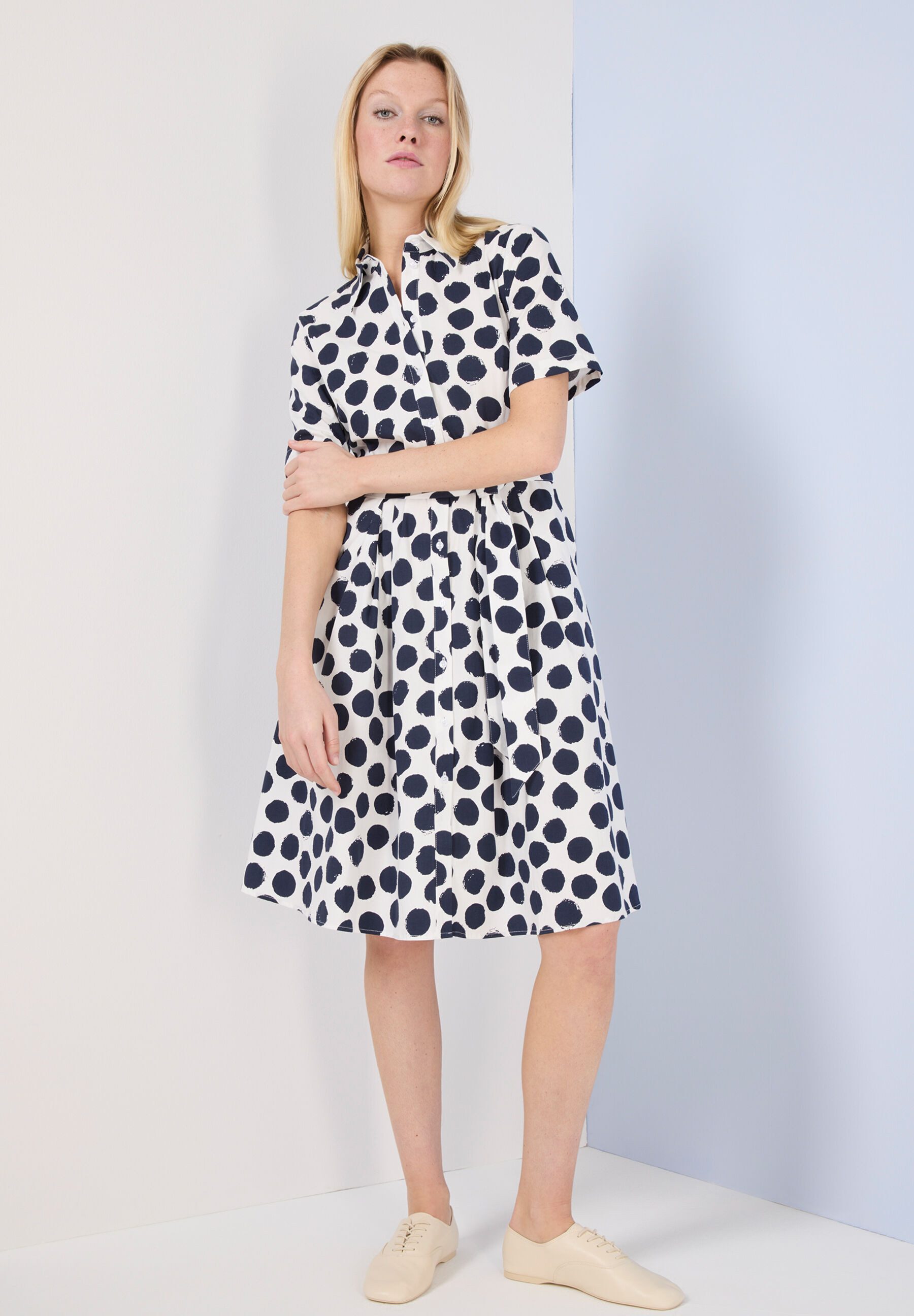 MORE&MORE A-Linien-Kleid Punktekleid günstig online kaufen