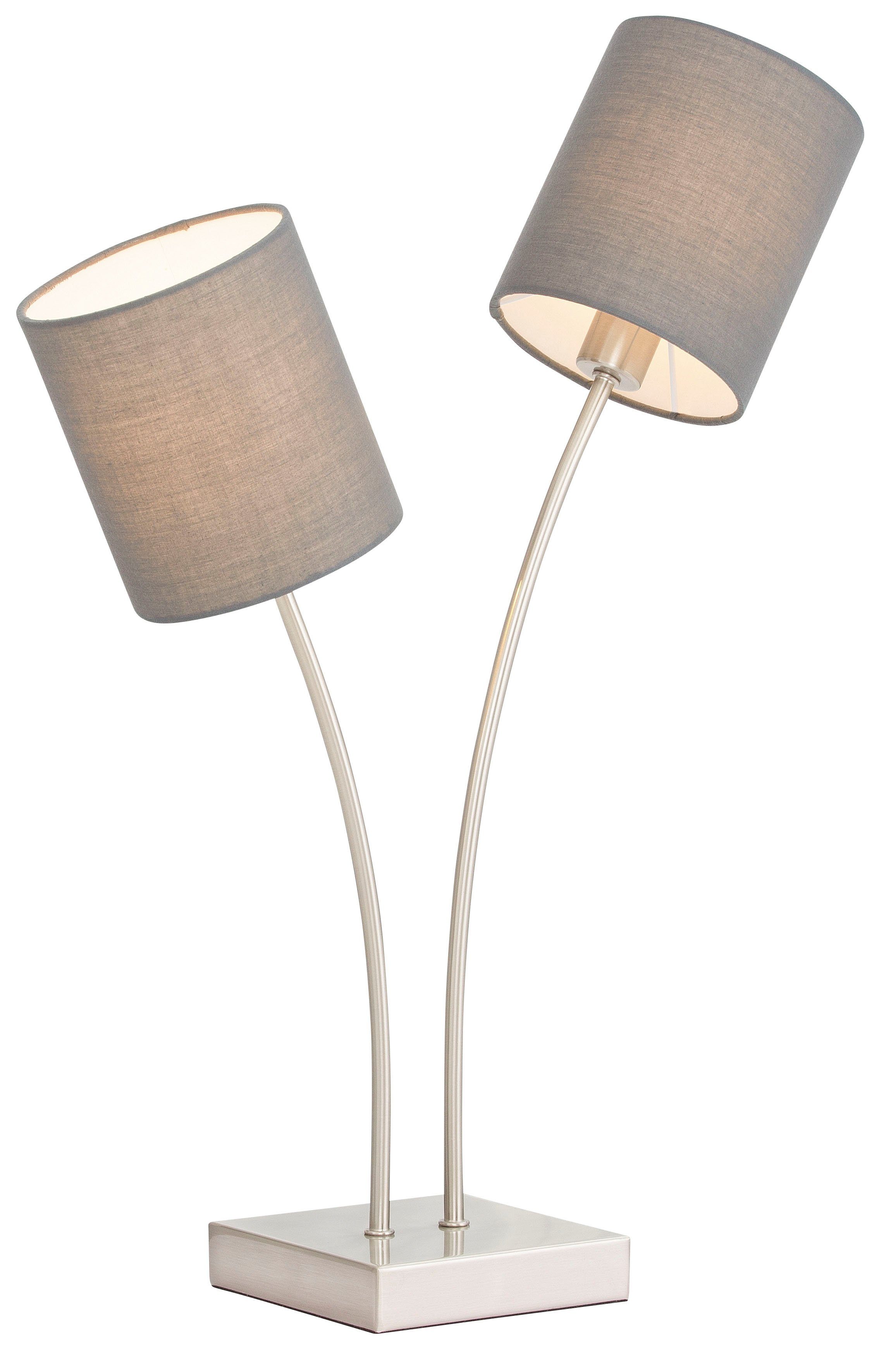 Tischleuchte Tischlampe Home Leuchtmittel, Rivera, ohne nickelfarben/grau Stoff affaire