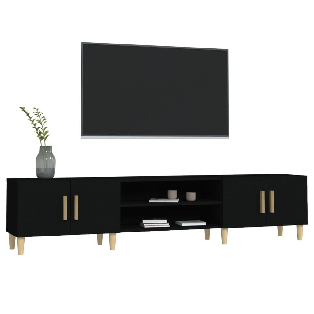 TV-Schrank furnicato Holzwerkstoff 180x31,5x40 cm Schwarz