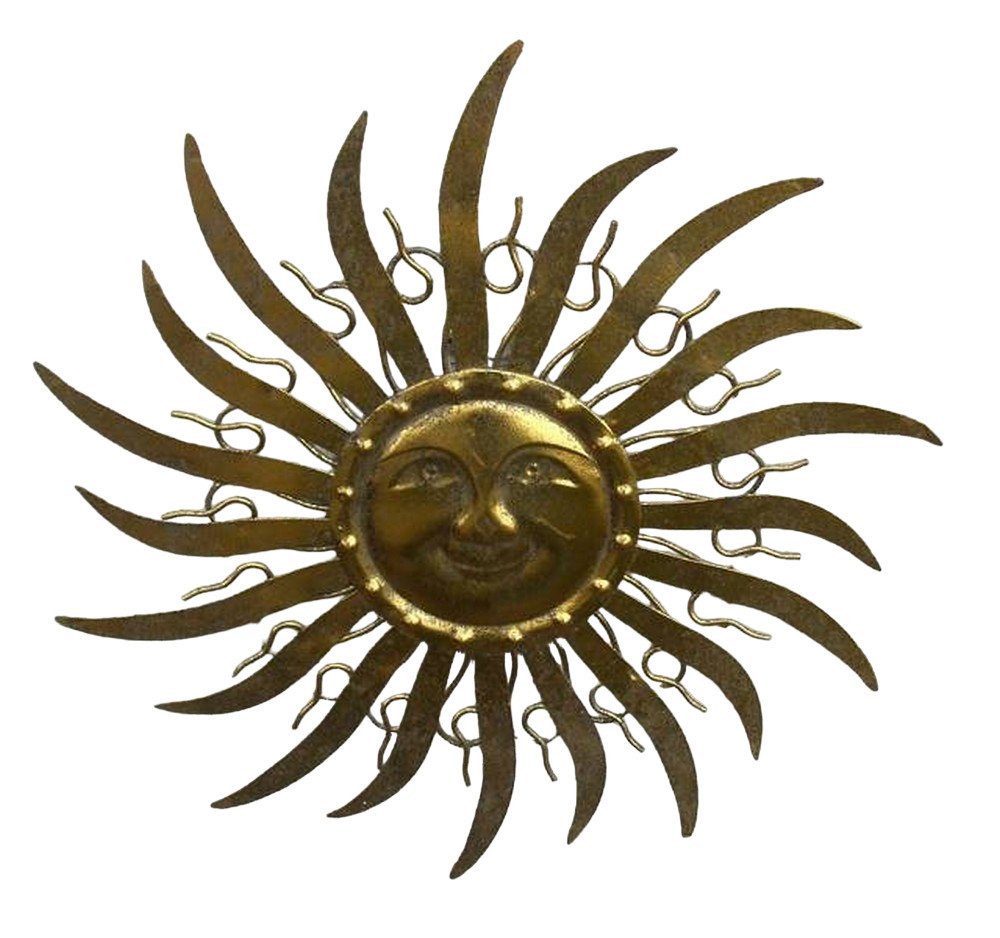 Deko-Impression Wanddekoobjekt Traumschöne Wanddekoration Sonne Eisen golden patiniert 47 cm (1 St)