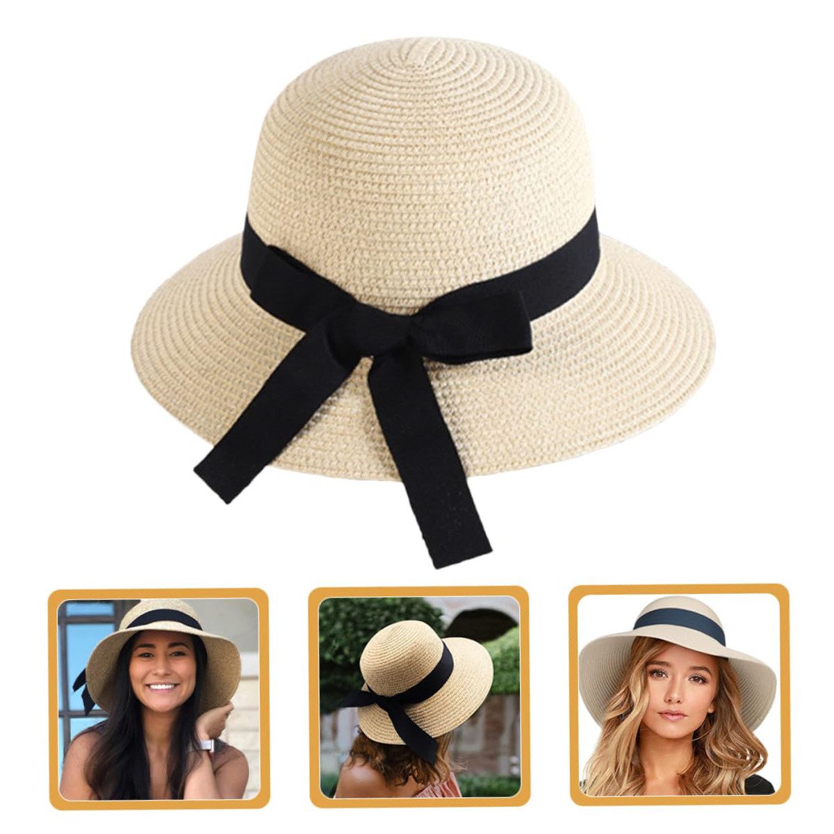 RWEUOQ Strohhut Sommerhut Strandhut Faltbar UV günstig online kaufen