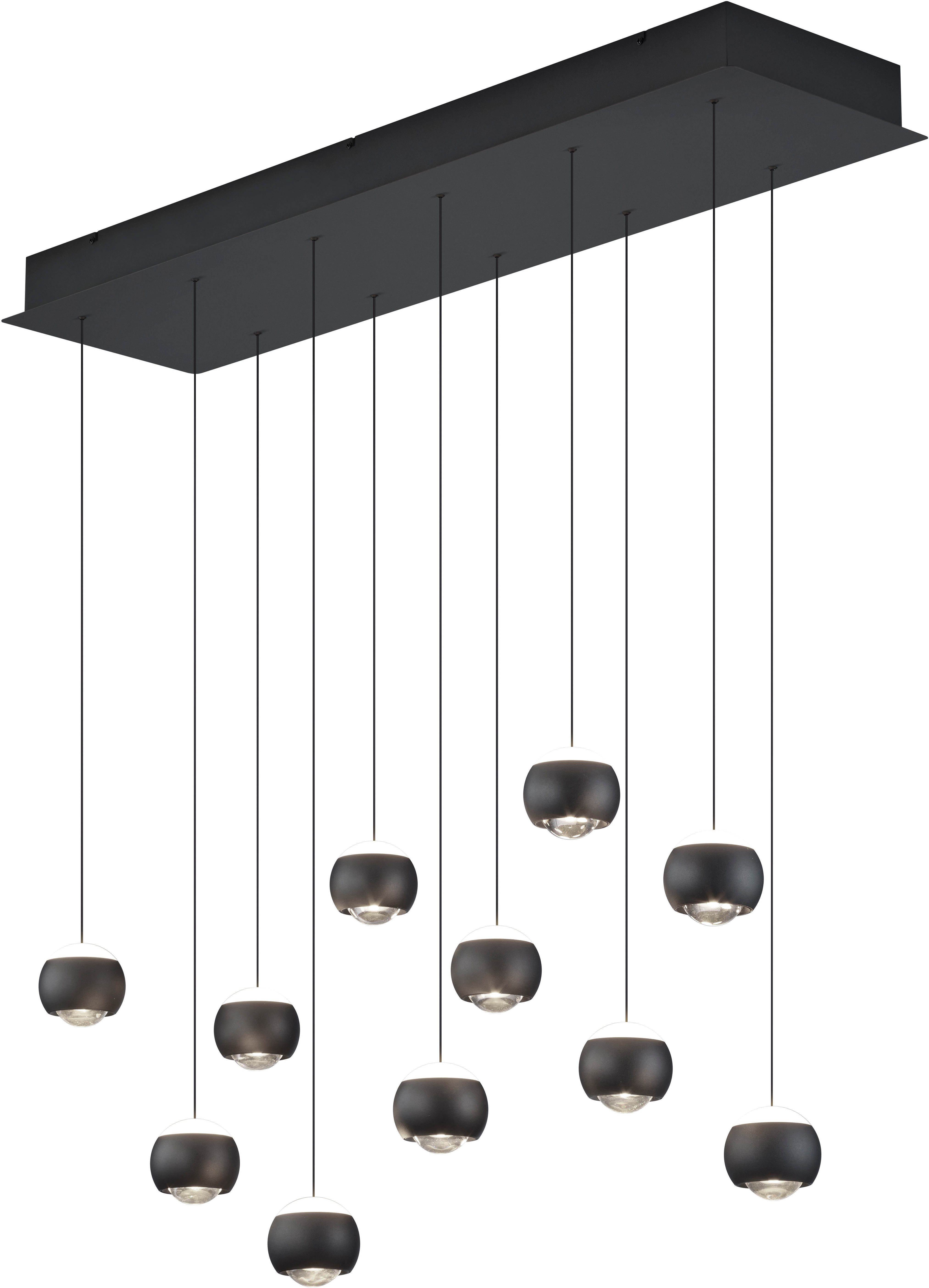 Musterring LED Pendelleuchte CANNON, 11-flammige LED Hängelampe 5W 500Lumen 2300-4000K CCT, CCT - über Fernbedienung, Dimmfunktion, Memoryfunktion, Nachtlichtfunktion, LED fest integriert, Farbwechsler, warmweiß - kaltweiß, mit Fernbedienung, stufenlos höhenverstellbar max 195cm dimmbar Memory