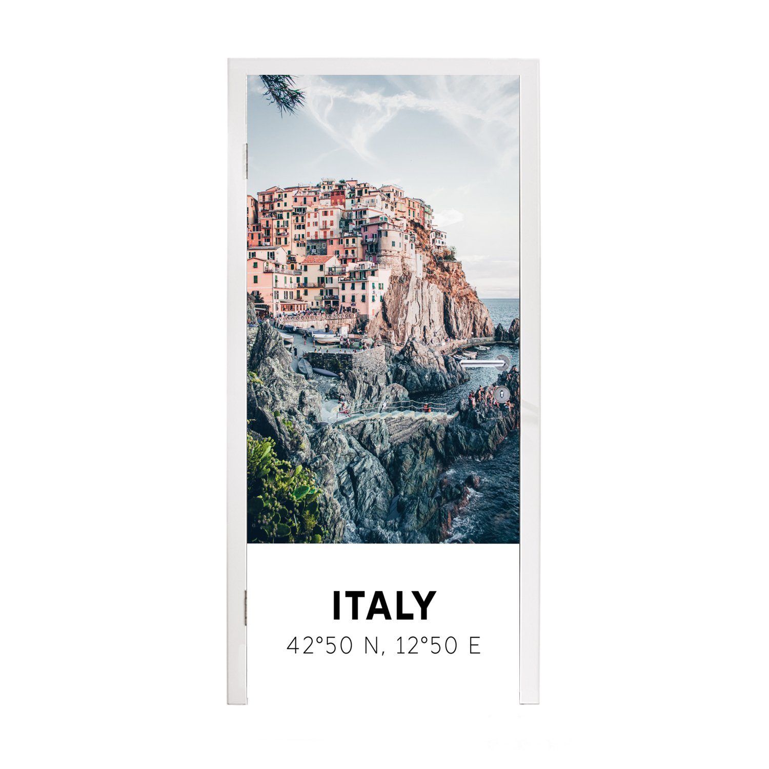 MuchoWow Türtapete Cinque Terre - Italien - Amalfi - Meer, Matt, bedruckt, (1 St), Fototapete für Tür, Türaufkleber, 75x205 cm