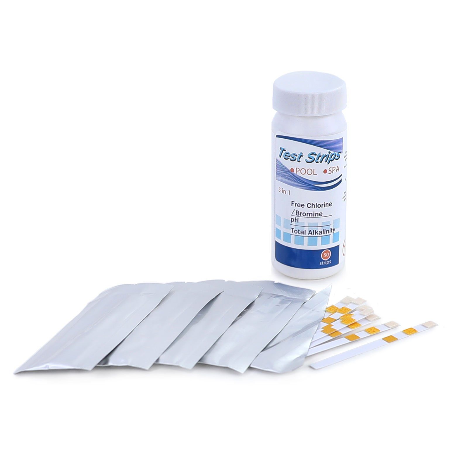 Pool 50x Pool Teststreifen 3 in 1 Chlorgehalt PH Wert Alkalinität