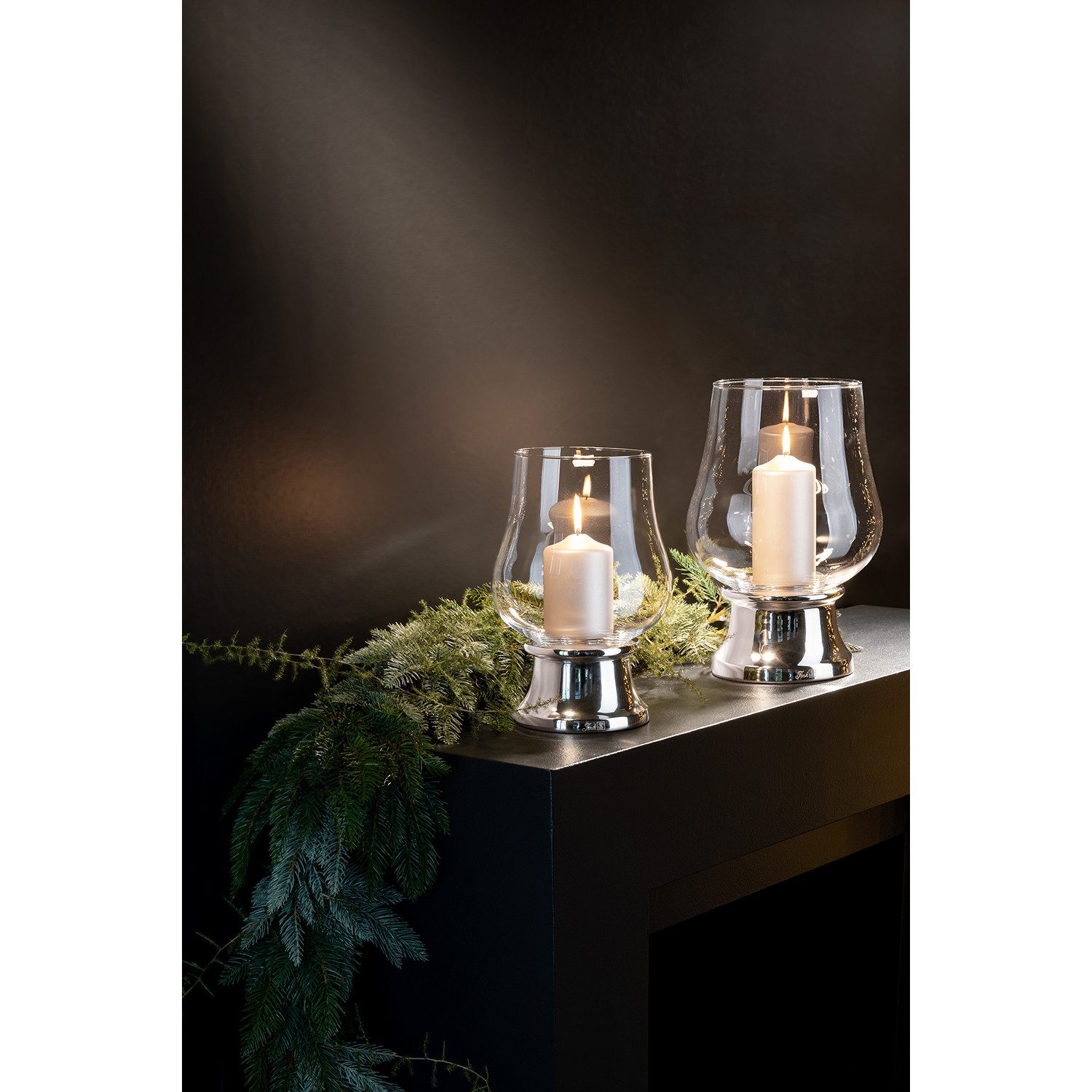 Fink Windlicht PALINA Windlicht mit Glas - H.31cm x D.21cm - silber - Alu/Edelstahl (1 St., Kerzenleuchter - Windlichthalter), Eleganter Kerzenhalter Leuchter D – Bild 2 von 3