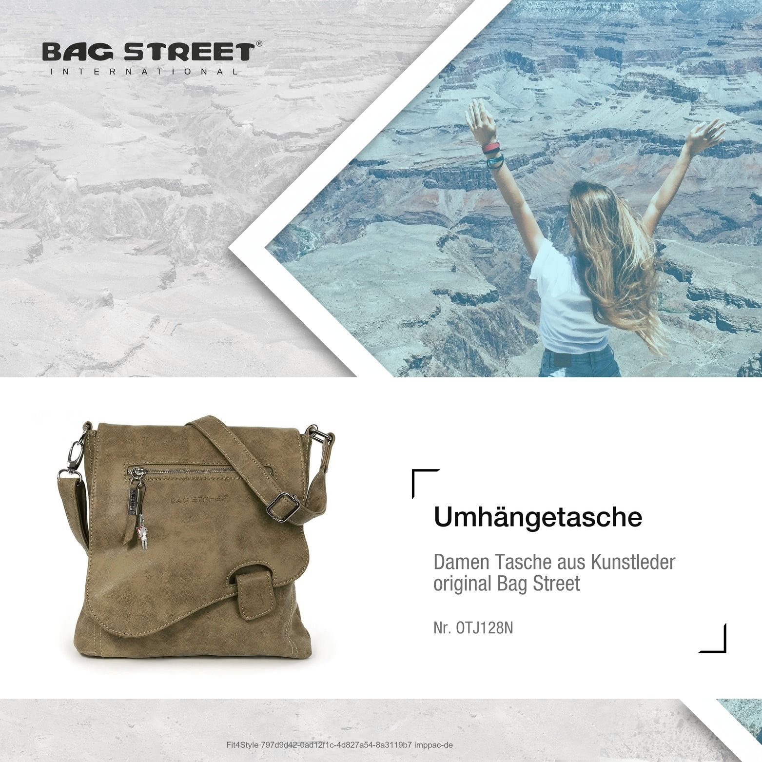 Damenhandtasche Jugend Street BAG STREET (Schultertasche, Bag Kunstleder Umhängetasche braun Tasche Schultertasche), Damen,