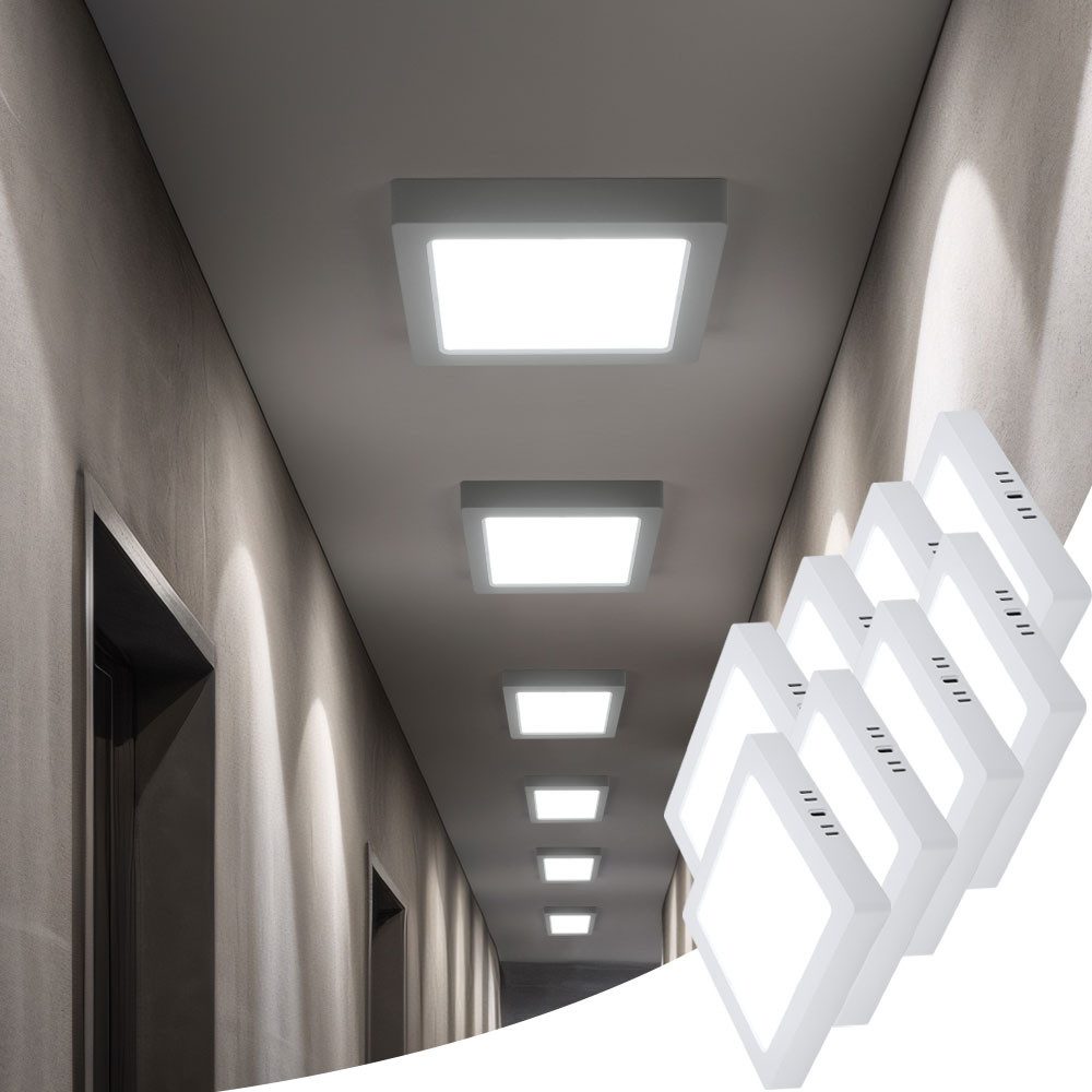 V-TAC LED Deckenleuchte, LED-Leuchtmittel fest verbaut, Tageslichtweiß, LED Deckenleuchte Flurlampe Panel Tageslicht Aufbaulampe L 21,4 cm