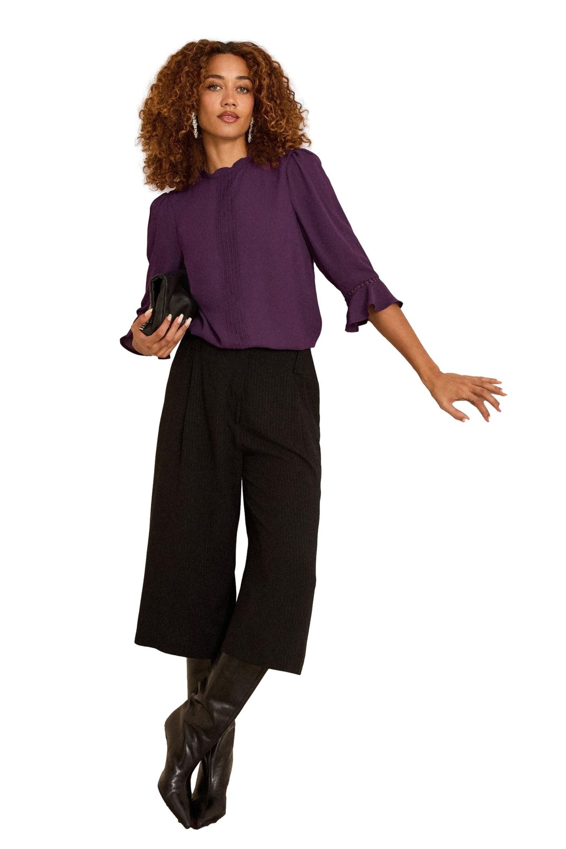 Love & Roses Langarmbluse Love & Roses Bluse mit 3/4-Trompetenärmeln Regular (1-tlg)