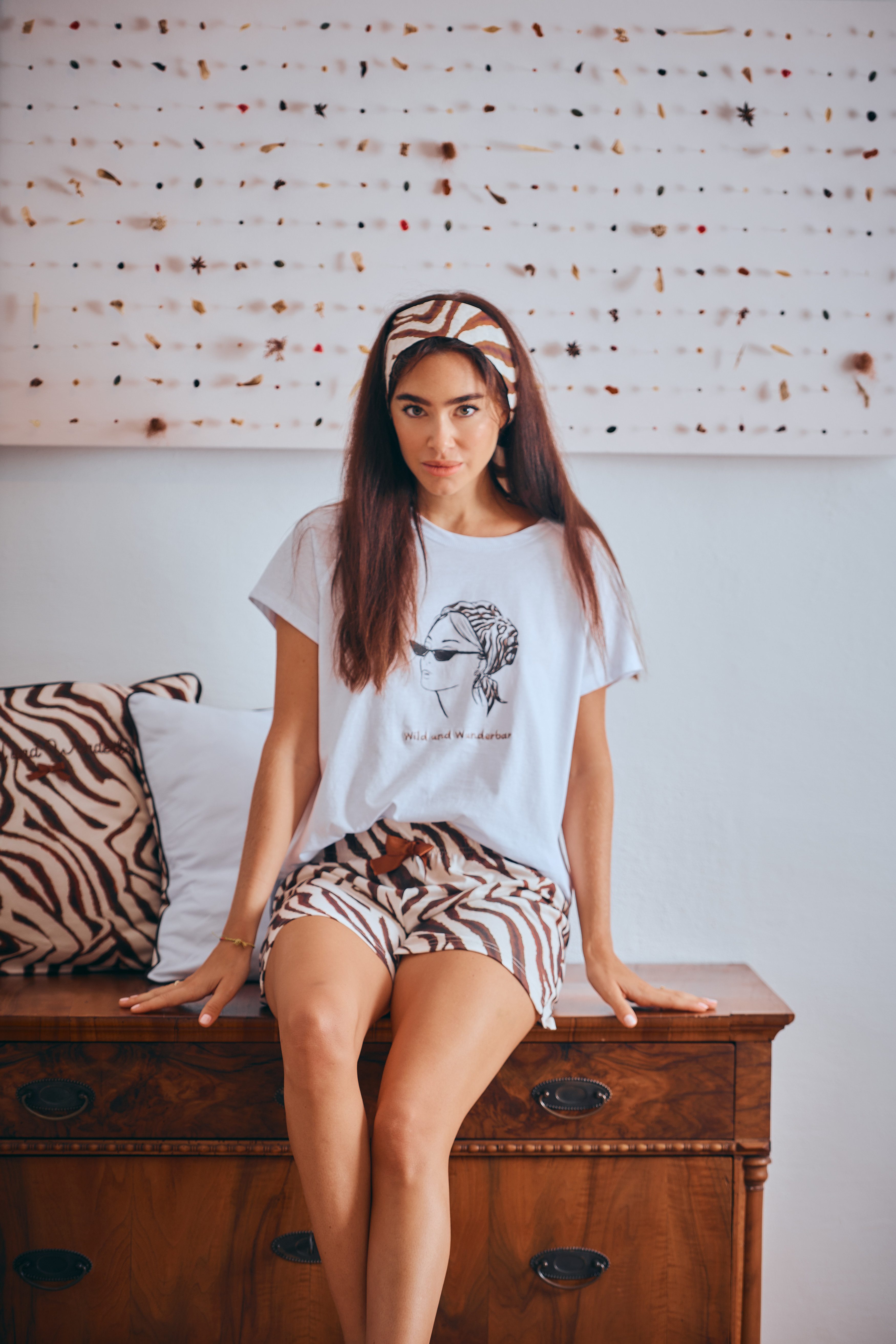 Louis & Louisa Shorty Shortset "Wild und Wunderbar" mit Druck Mädchen