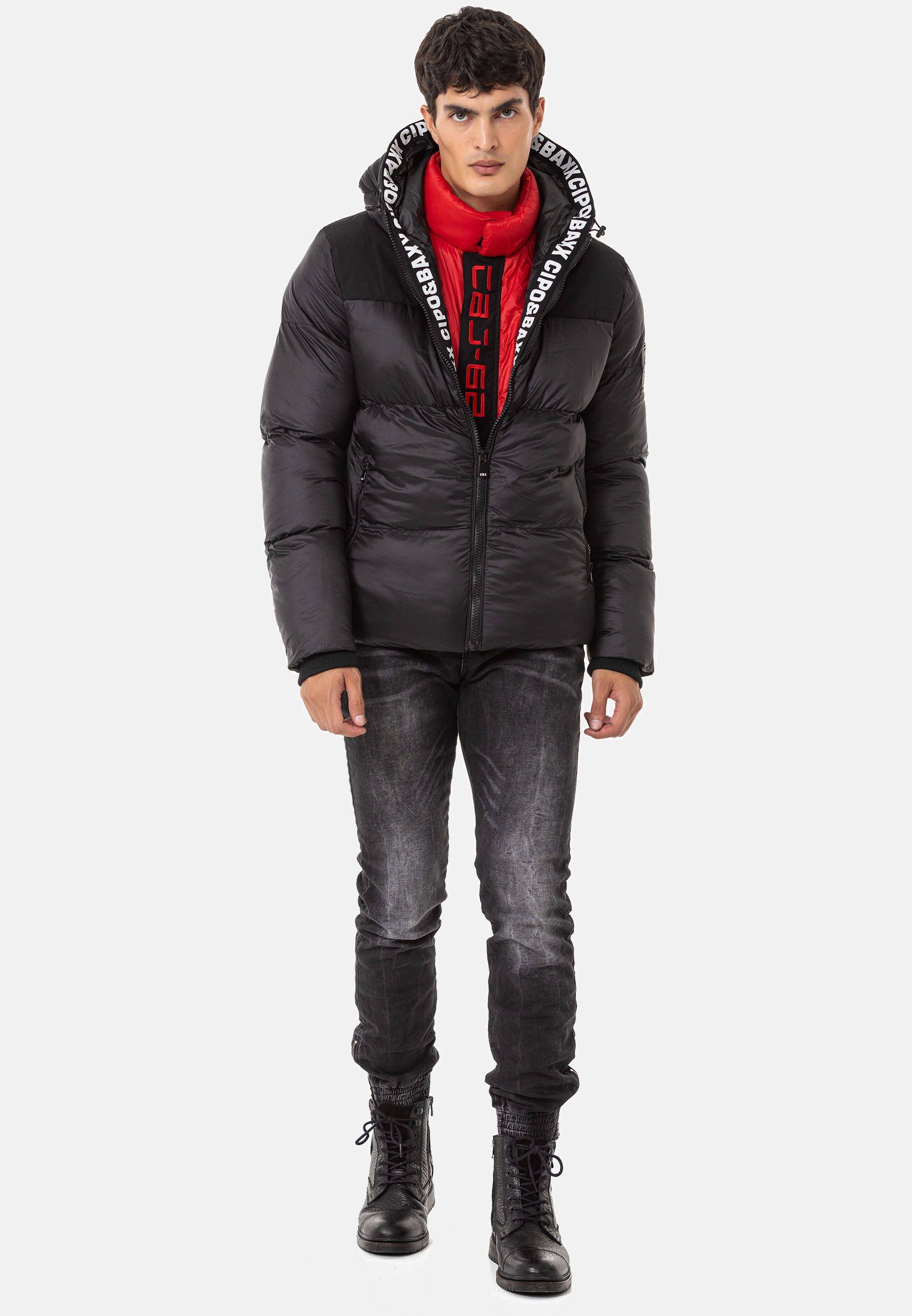 Cipo & Baxx Winterjacke Jacke im Kontrast-Look