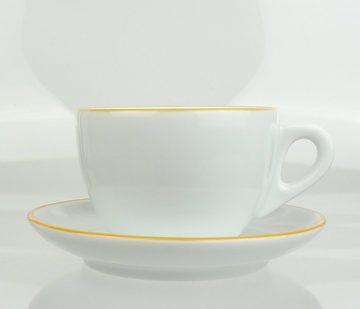 Ancap Cappuccinotasse dickwandig, gelber Rand, Made in Italy