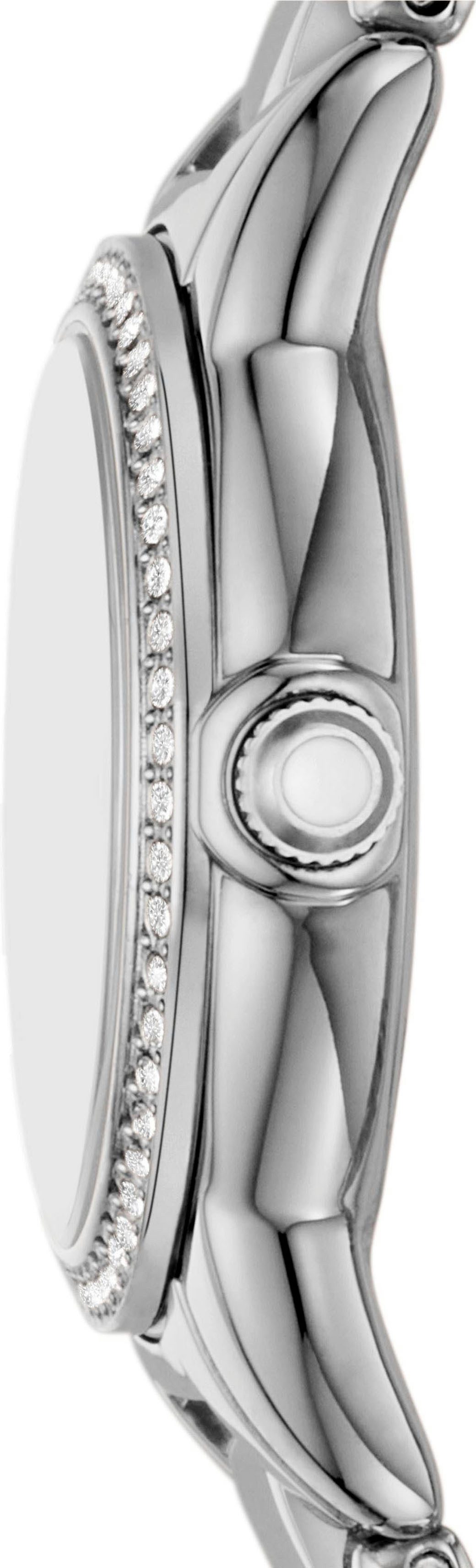 Emporio Armani Quarzuhr AR11669, Armbanduhr, Damenuhr, Edelstahlarmband, analog, Glassteine