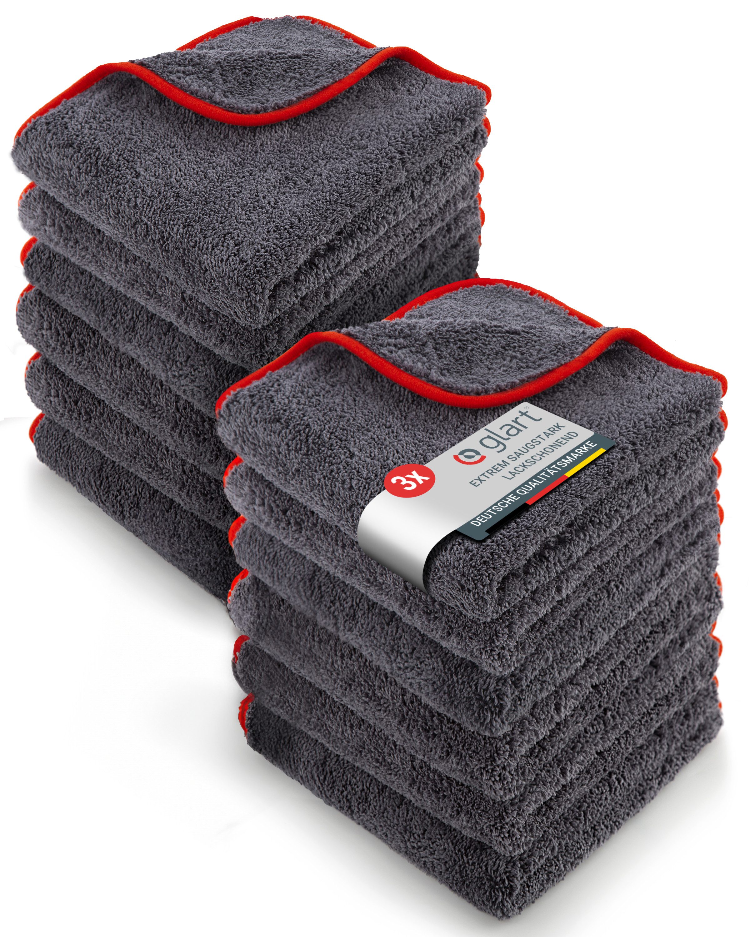 443TP4 Auto Mikrofasertücher 12er Set, superweich kratzerfrei 40x40cm Mikrofasertuch