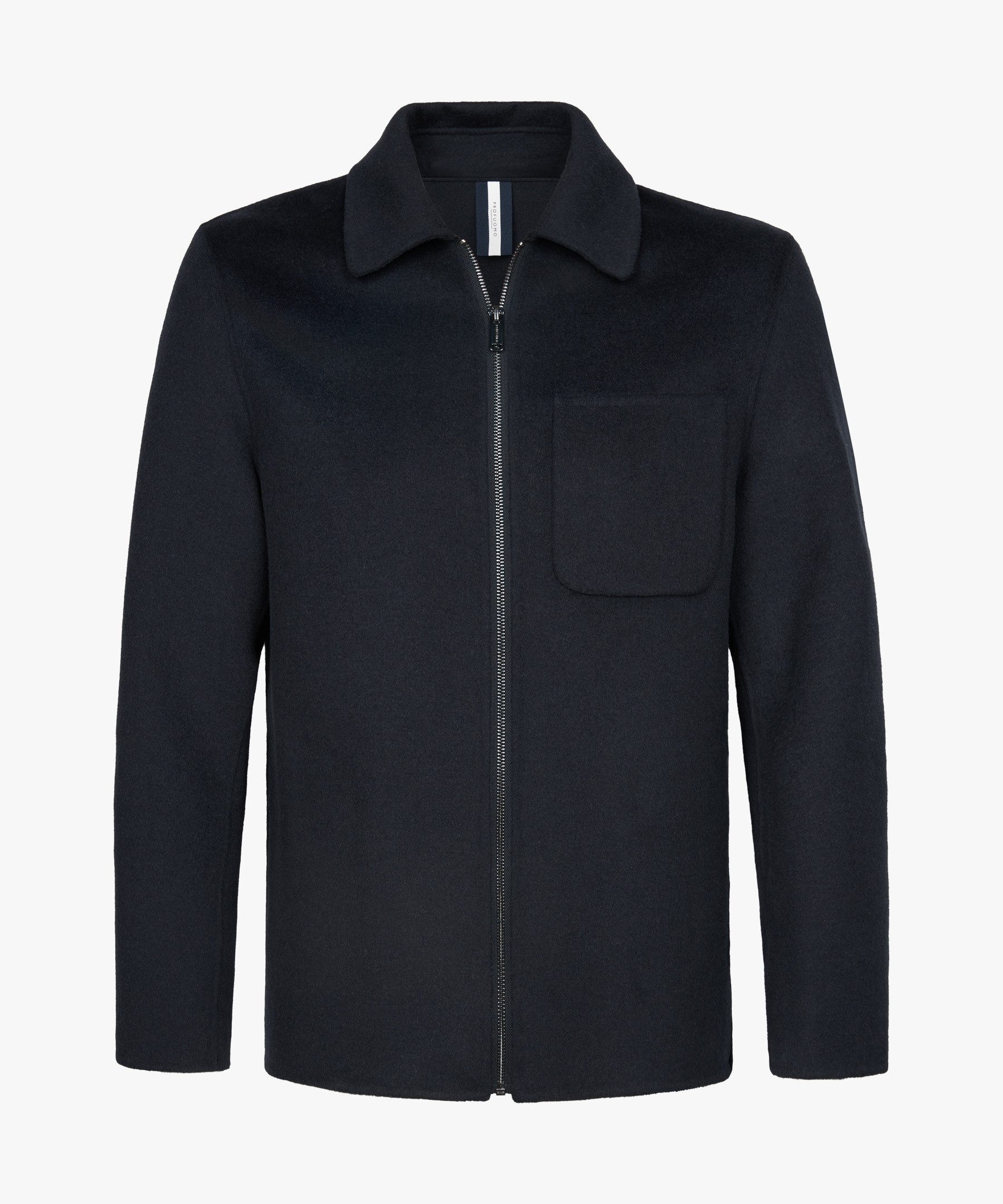 Profuomo Oversize-Shirt OVERSHIRT WOOL ZIPPER NAVY