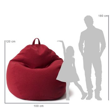 Lumaland Sitzsack Comfort Line XXL 100x120x50cm 315L Volumen, Bodenkissen Sitzkissen Bean Bag Lounge Gaming waschbar