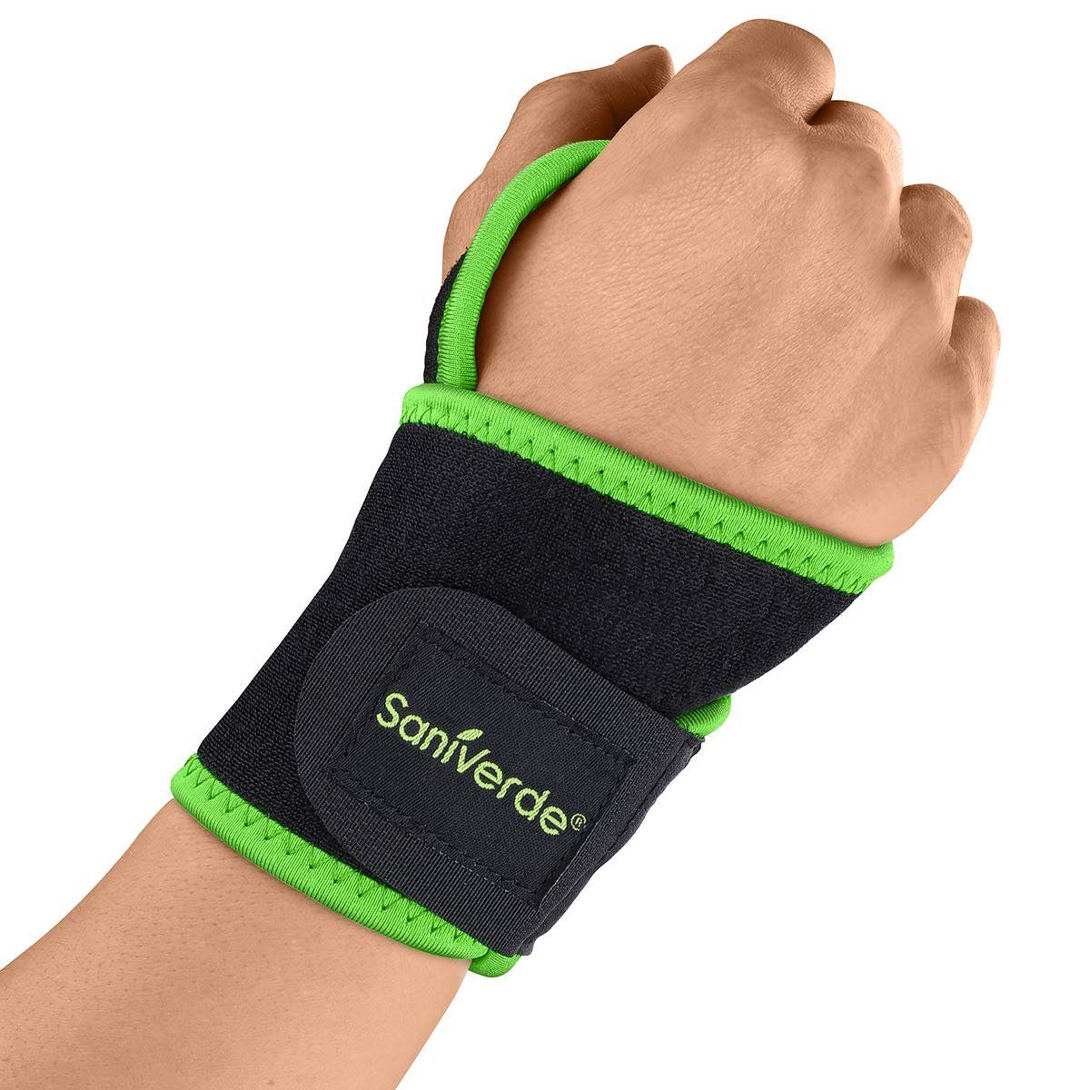 SaniVerde Handgelenkbandage SaniVerde® - Handgelenkbandage mit Klettverschluss, Handgelenkstütze, Handgelenkschoner - Stabilisation der Handgelenke bei Fitness und Belastungen