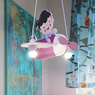 Globo Dekolicht, Leuchtmittel nicht inklusive, Hängeleuchte Flugzeug pink Kinderleuchte hängend Kinderzimmer