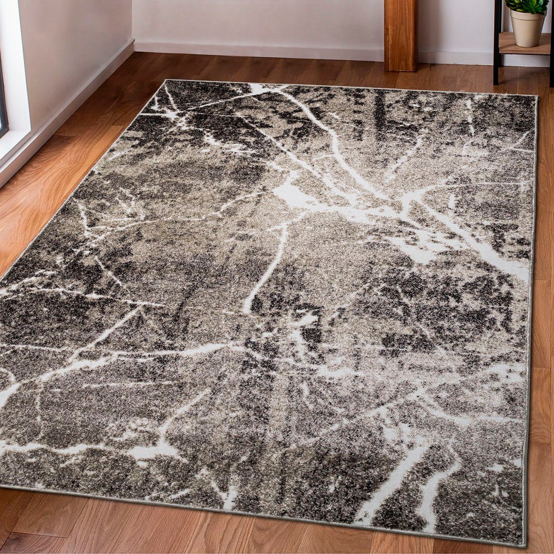 OTTO home Teppich Manrik, rechteckig, Höhe: 9 mm, mit besonders weichem Flor, Kurzflor, modernes Marmor-Design