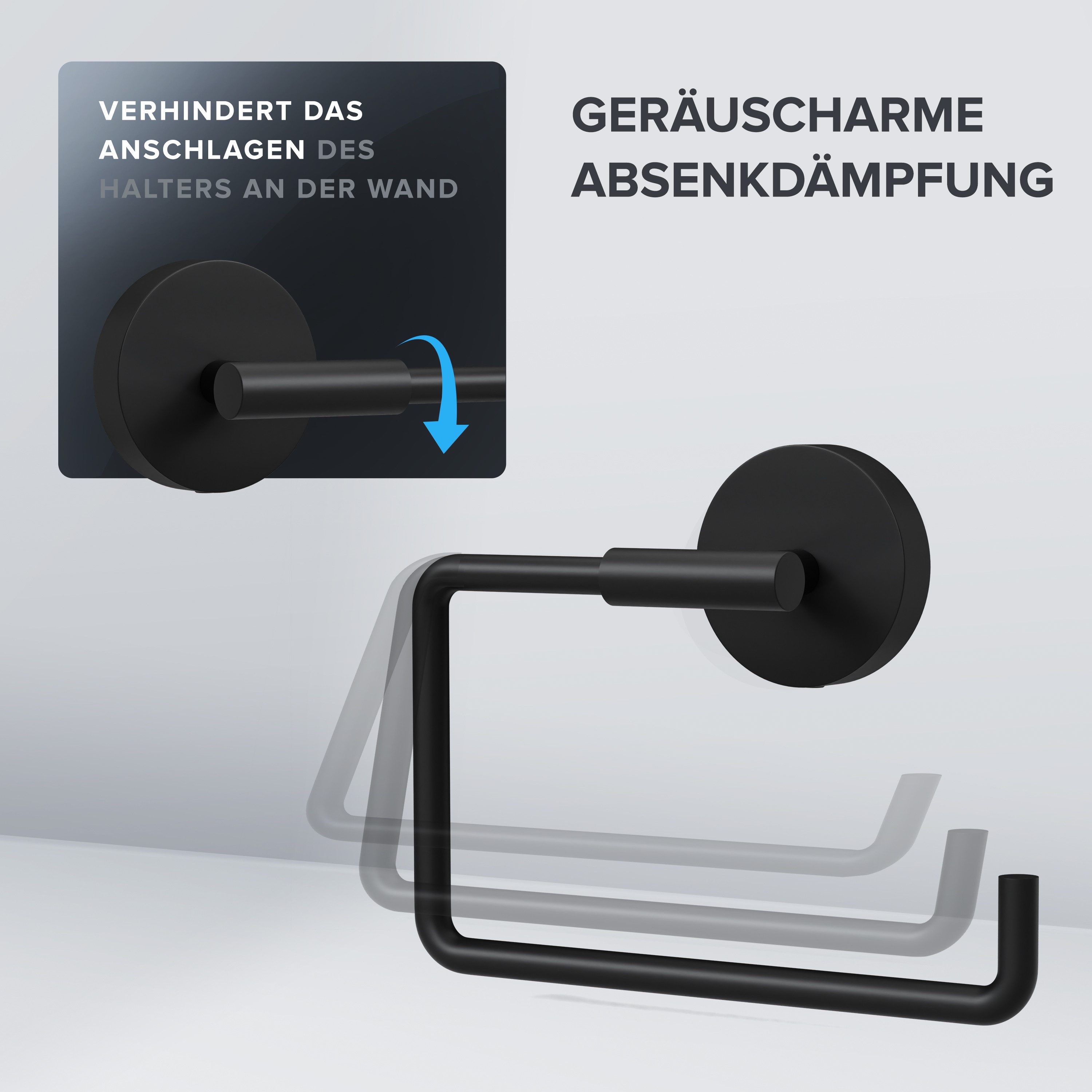 ovimar Toilettenpapierhalter (1-St), aus Edelstahl in Schwarz zur Zum Bohre günstig online kaufen