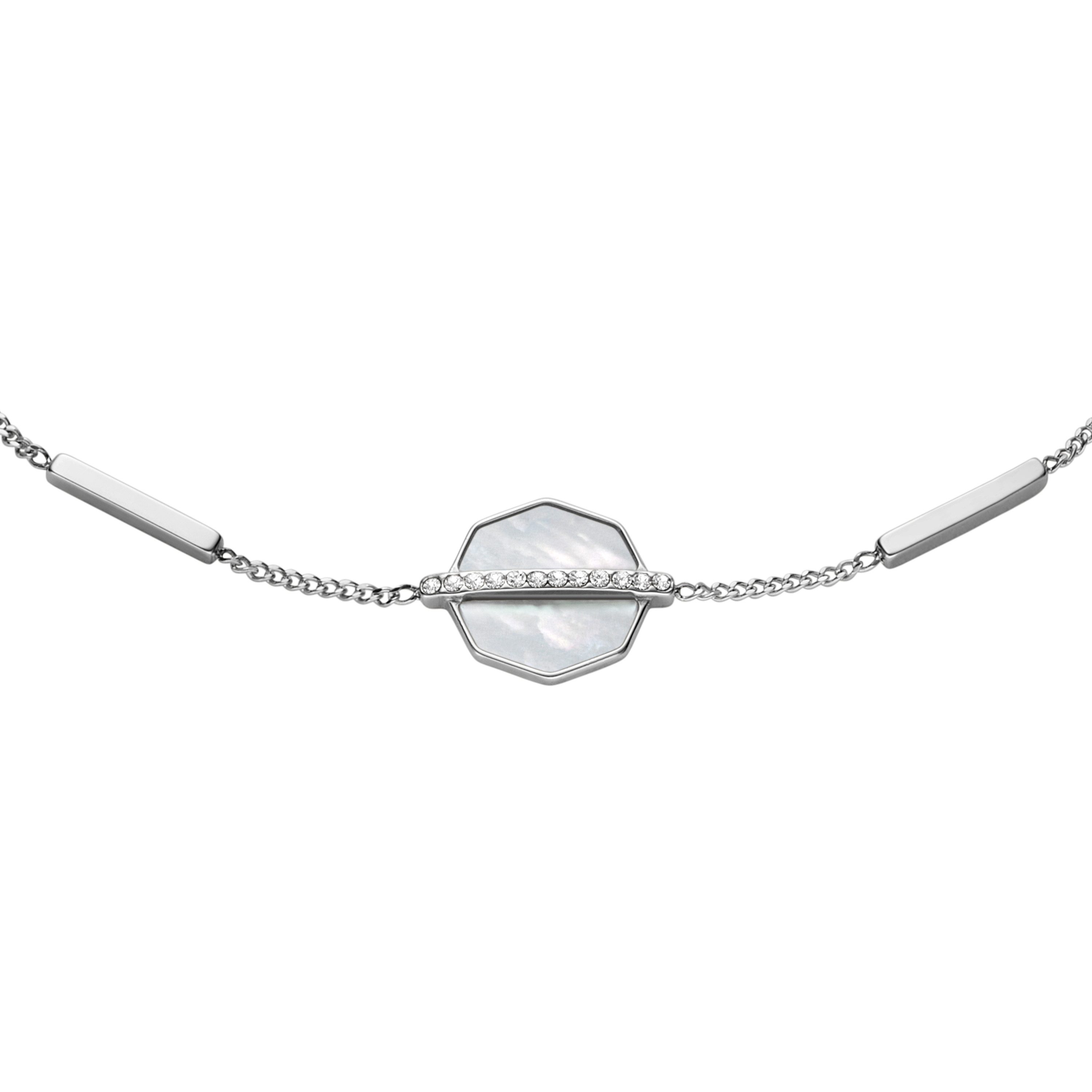 Fossil Armband Schmuck Geschenk Edelstahl JEWELRY, mit Glasstein - mit Perlmutt