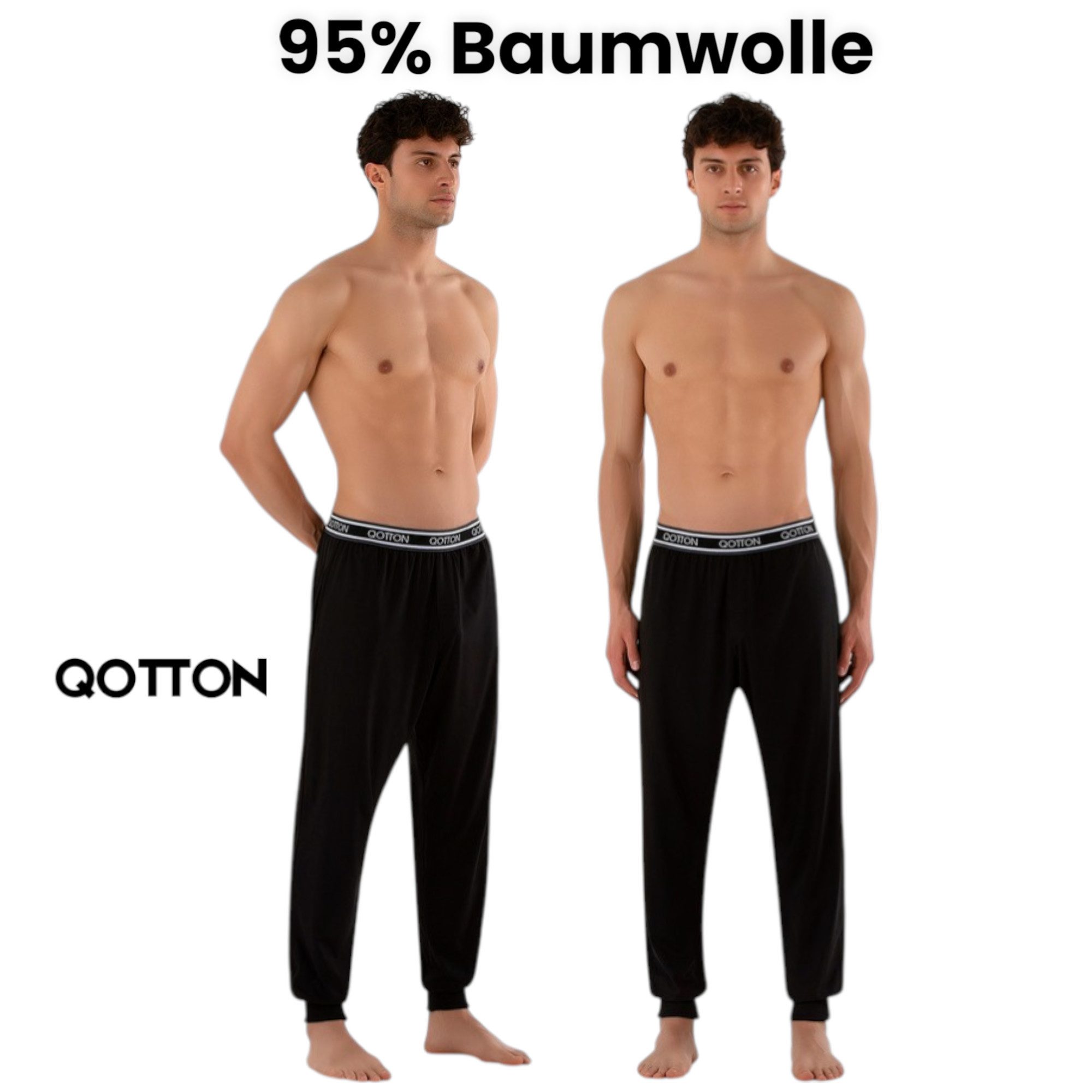 Qotton Pyjamahose Herren Jogginghose Schlafanzughose – Lange Pyjamahose aus Baumwolle Weich