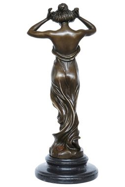 Aubaho Skulptur Bronzeskulptur Nymphe Frau im Antik-Stil Bronze Figur 34cm