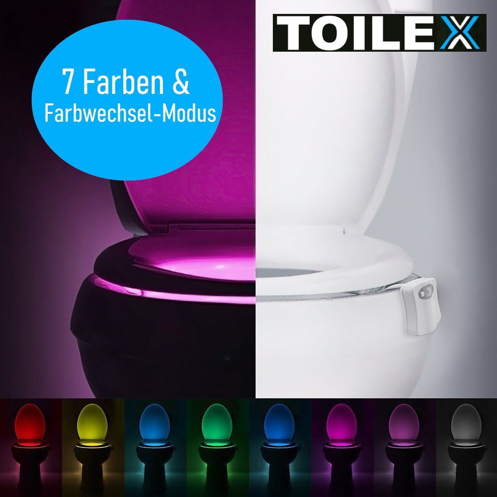 Beleuchtung Klodeckel Nachtlicht LED MAVURA WC Merhfarbig, LED Lampe, fest Bewegungsmelder Nachtlicht Toiletten Toilettenlicht TOILEX integriert, Licht mit Toilettendeckel