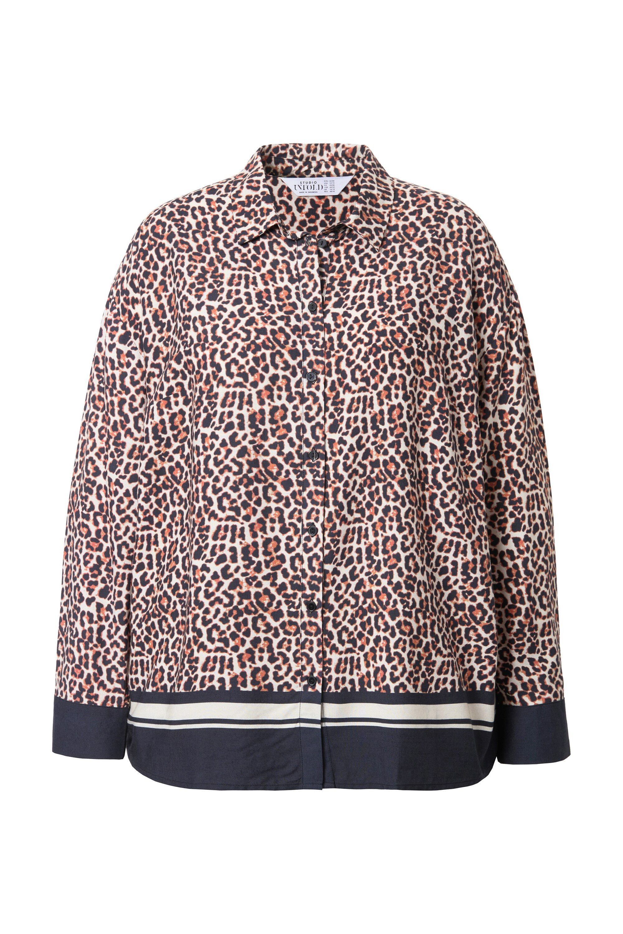 Studio Untold Hemdbluse Hemdbluse oversized Leo Saumbordüre günstig online kaufen