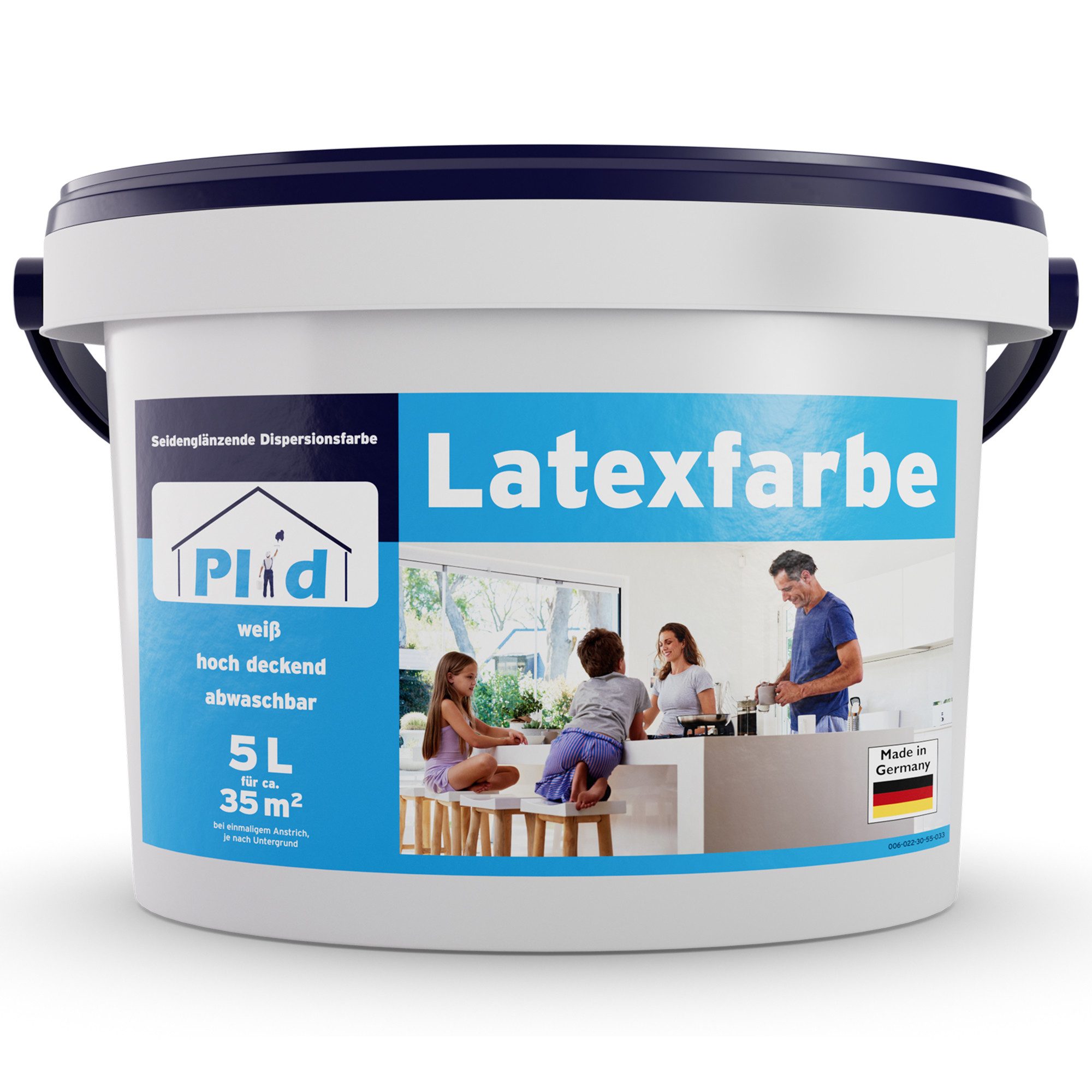 plid Latexfarbe Latexfarbe abwaschbare Wandfarbe Küchenfarbe Innenfarbe Badfarbe, Schnelltrocknend, spritzarm, verarbeitungsfertig