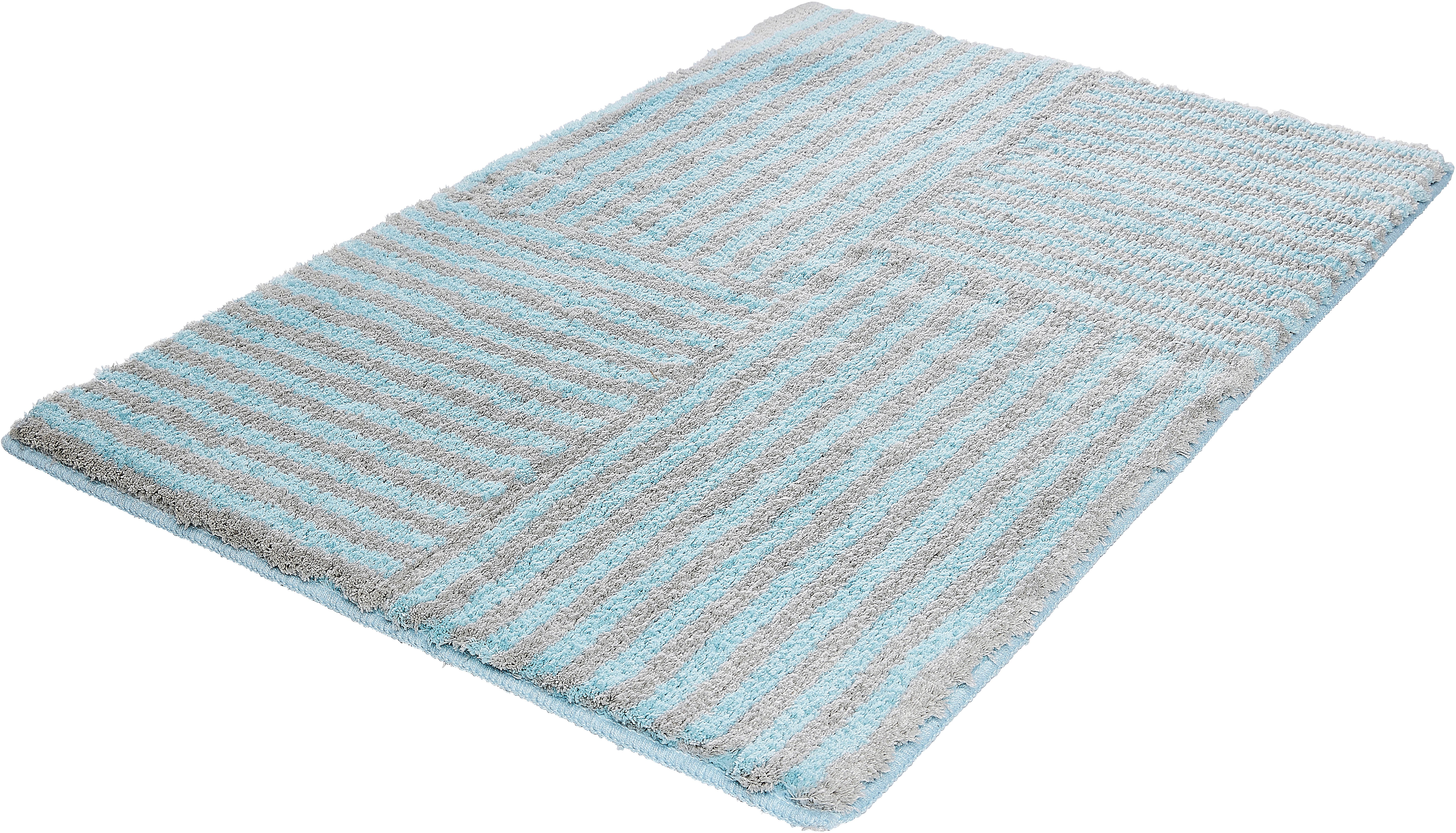 Kleine Wolke Badematte Chelsea, Badvorleger, Badezimmer Teppich, Höhe 20 mm, rutschhemmend beschichtet, fußbodenheizungsgeeignet, Polyester, rechteckig, Badteppich, modernes Design, gestreift