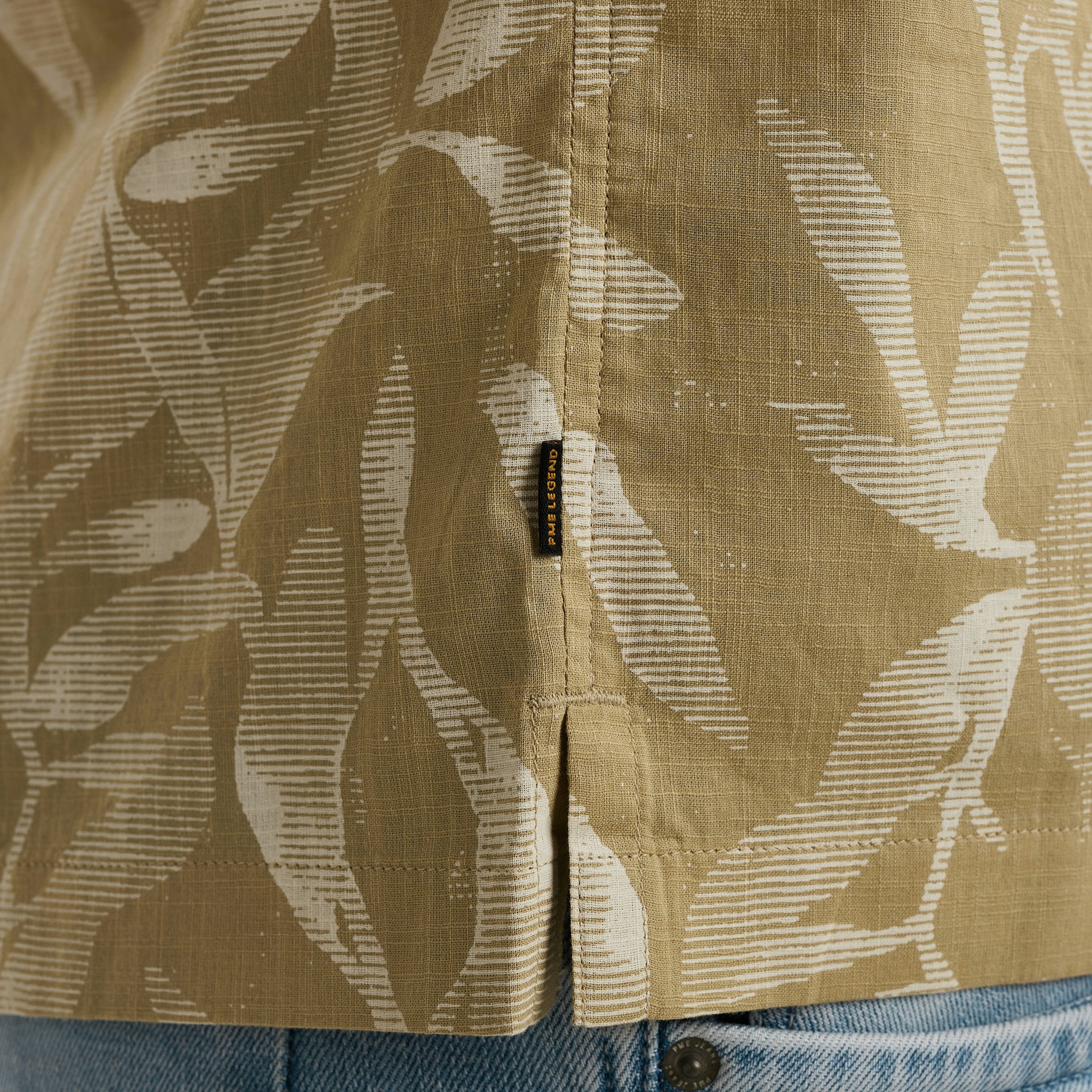 PME LEGEND Kurzarmhemd Short Sleeve Shirt Print On Ctn Slub mit floralem Muster