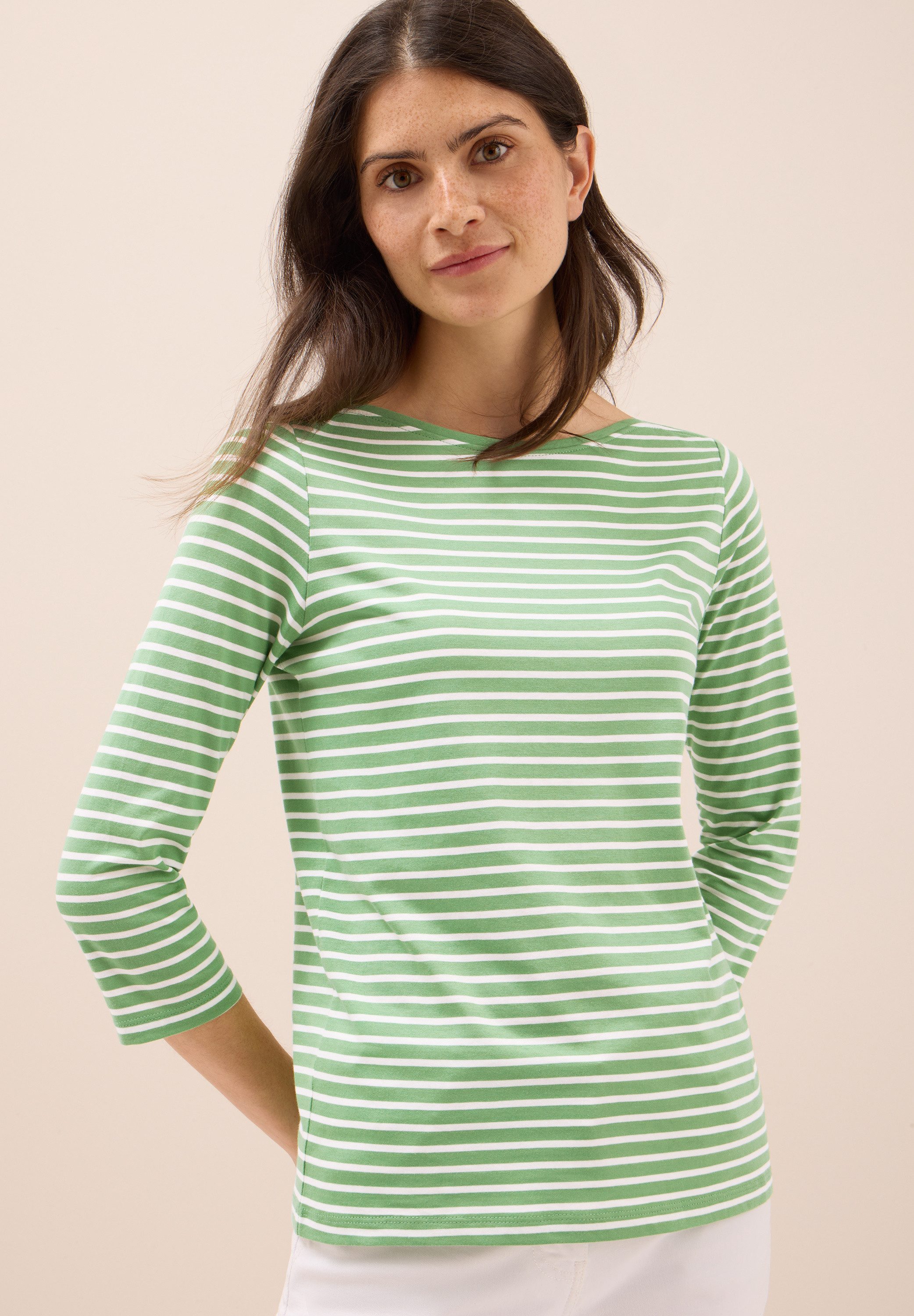 CECIL 3/4-Arm-Shirt mit Streifen Muster günstig online kaufen