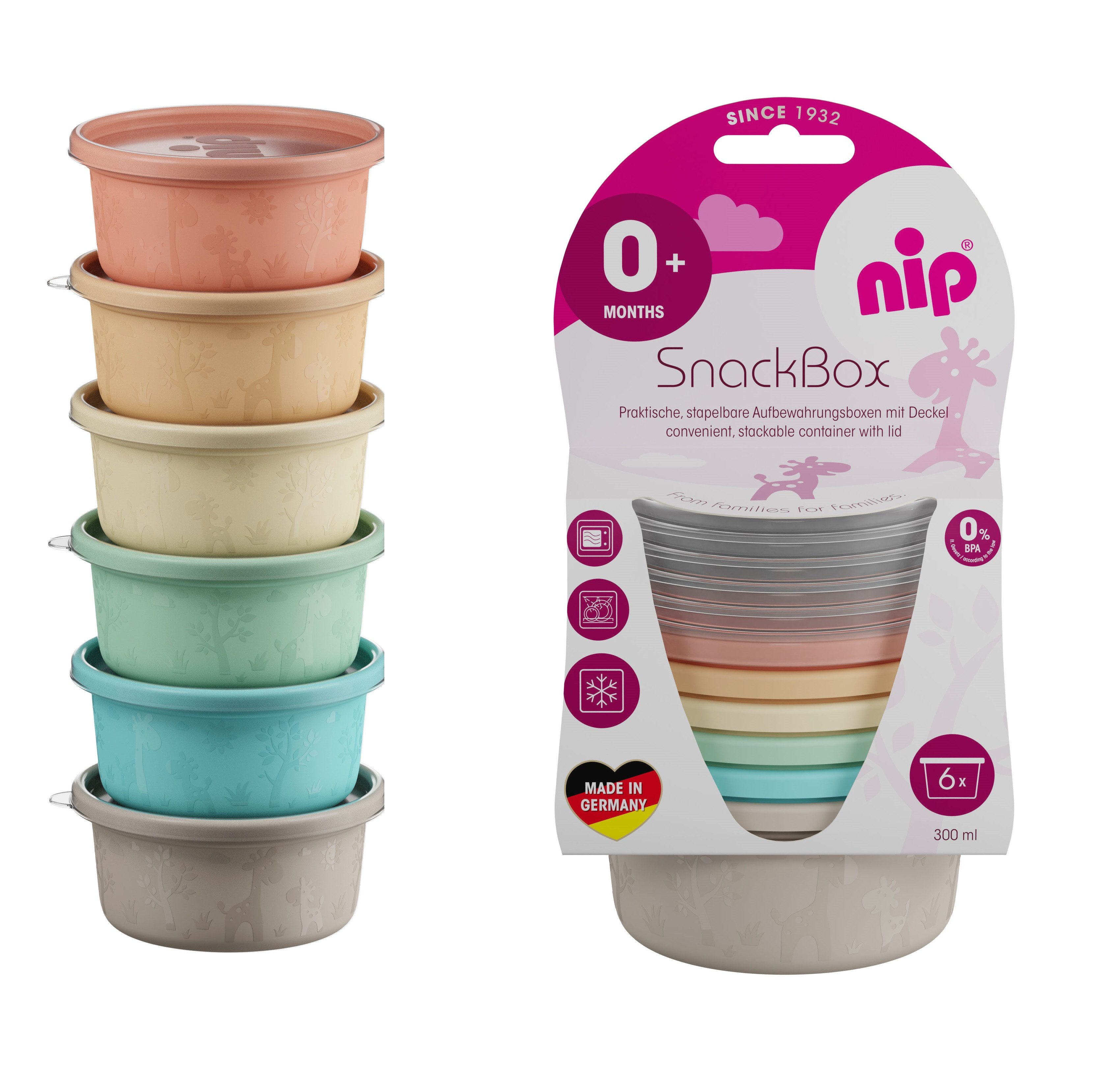 nip Aufbewahrungsbecher Baby SnackBox Set Pastell, Kunststoff, (6-tlg)