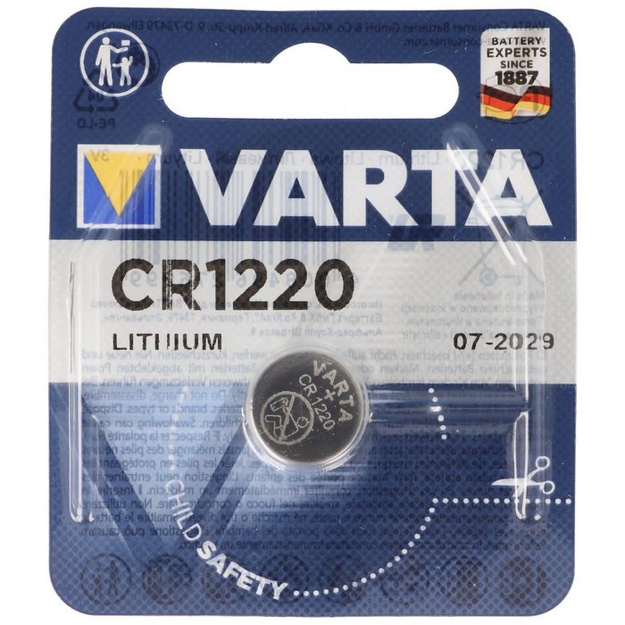 VARTA Varta CR1220 Lithium Batterie Batterie (3 V) Geringe Selbstentladung