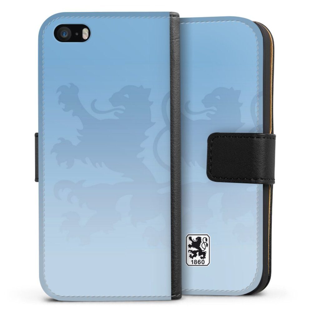 DeinDesign Handyhülle »TSV 1860 München Offizielles Lizenzprodukt Logo«,  Apple iPhone 5 Hülle Handy Flip Case Wallet Cover Handytasche Leder