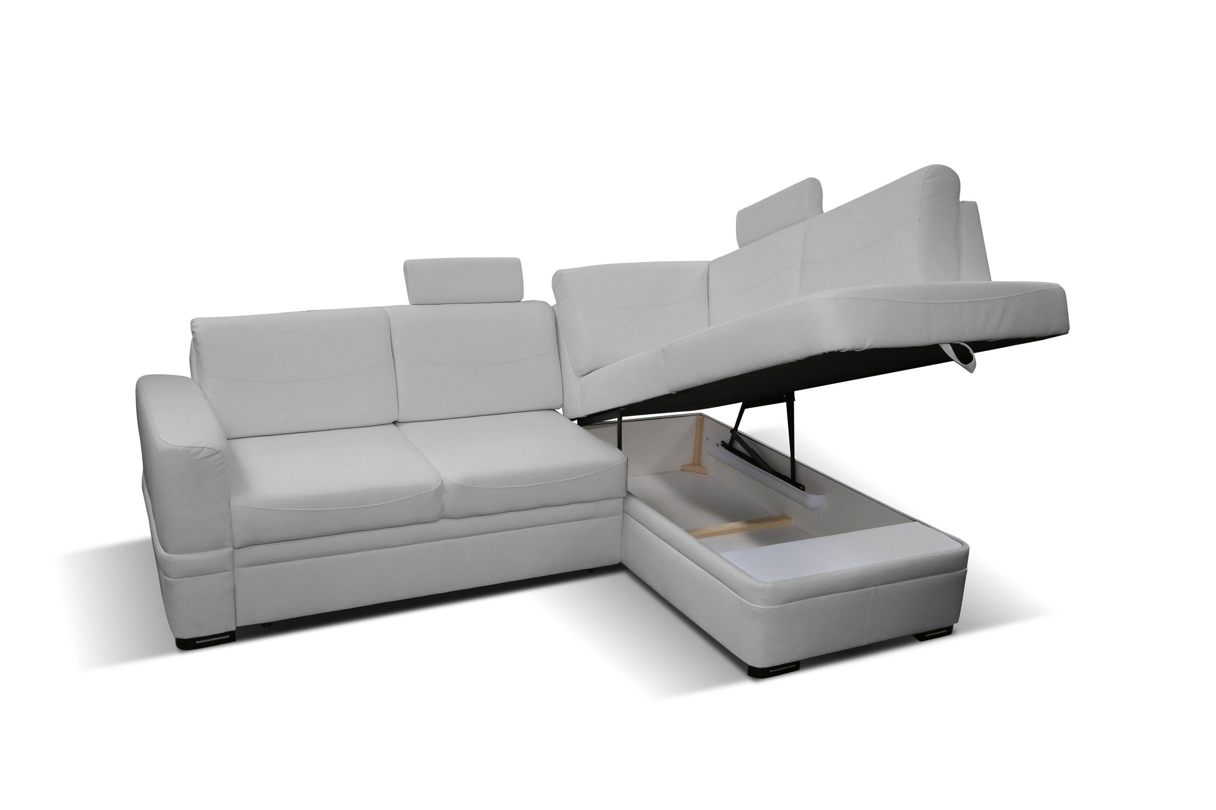 und L-Form, Bettfunktion Modern Eckcouch, oder links bestellbar, Bettkasten, Design rechts mit mit mane Ecksofa Metall, Stylefy Wellenfederung, Daniel,