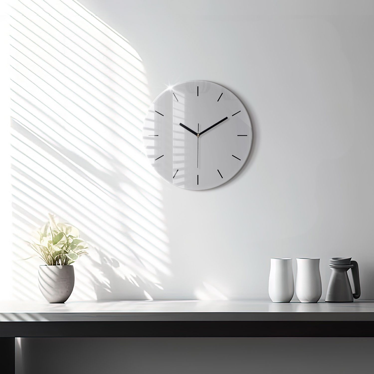 Tulup Wanduhr Glasrunde Uhr Moderne Glaswanduhr günstig online kaufen