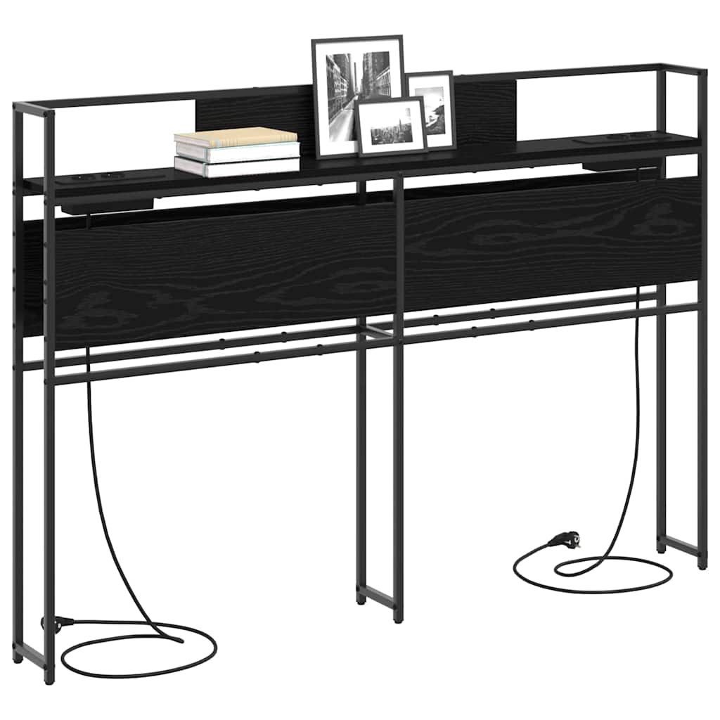 vidaXL Bett Stauraum-Kopfteil Schwarz Eichen-Optik 135 cm Holzwerkstoff (1- günstig online kaufen