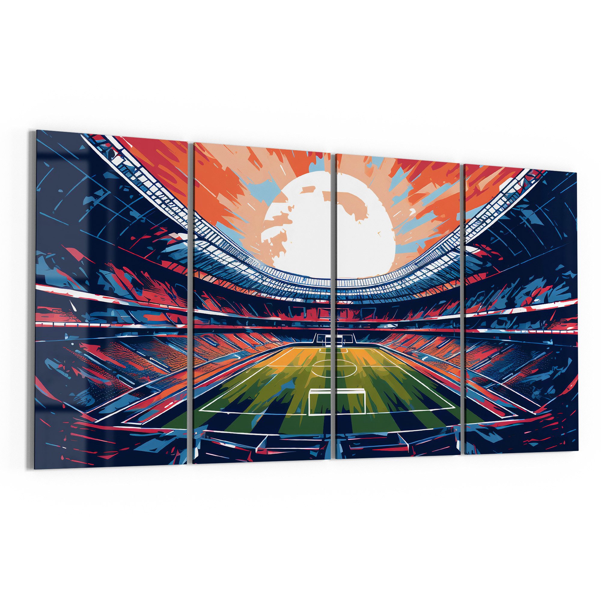 DEQORI Glasbild 'Stadion PSG Paris', 'Stadion PSG Paris', Glas Wandbild Bild schwebend modern
