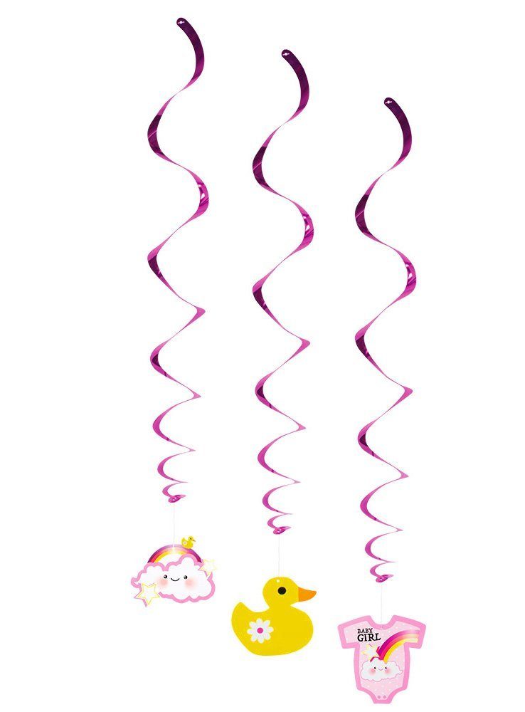 Boland Luftschlange 3 Gender Babyparty Dekospiralen - Baby Girl, Raumdeko f günstig online kaufen