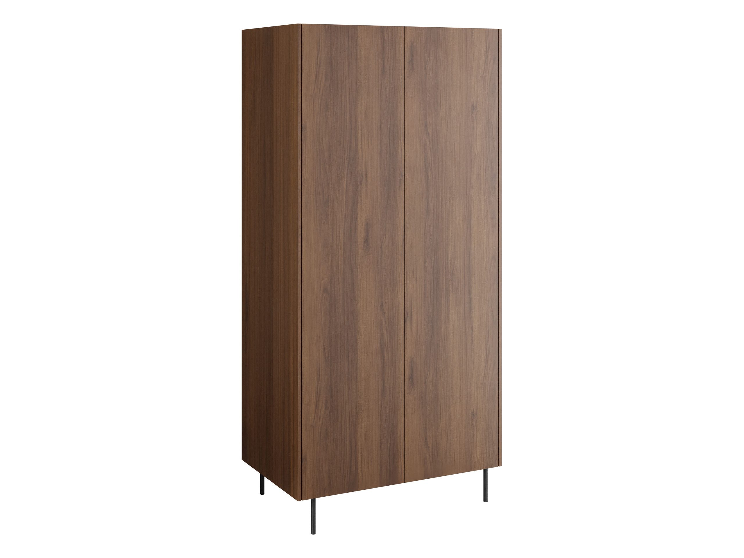 MIRJAN24 Kleiderschrank Tewos SZ90 (mit zwei Drehtüren) Kleiderstange, Schwarze Metallfüße