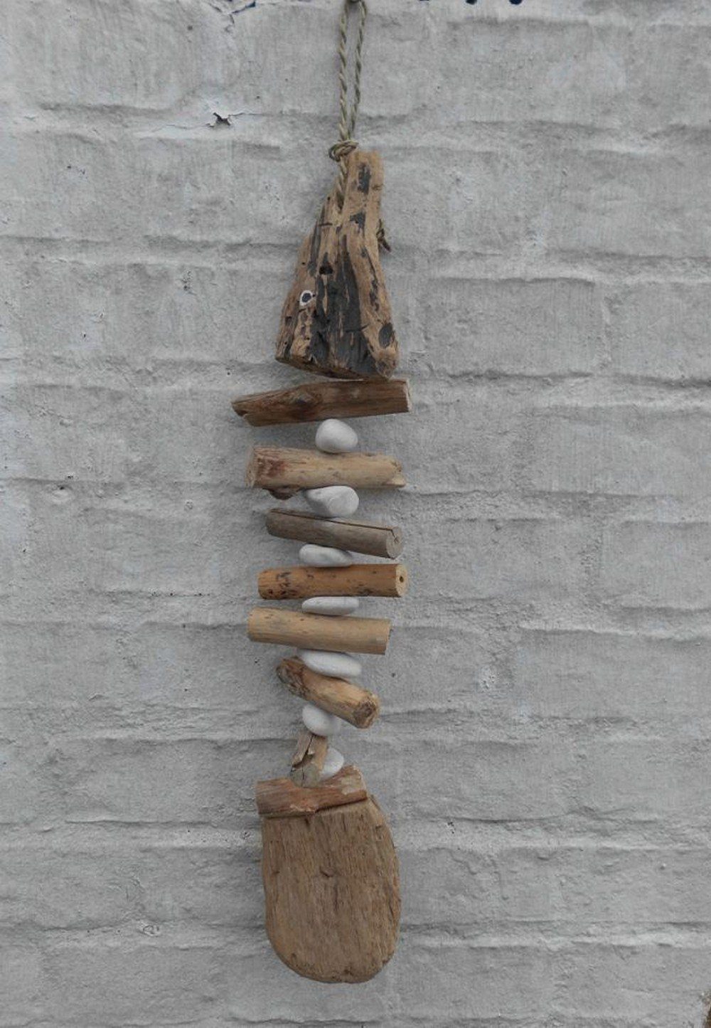 Deko-Impression Hängedekoration Treibholz-Hänger Fisch Fischgräte Girlande maritime Deko 60 cm (1 St)