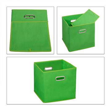 relaxdays Aufbewahrungsbox 4 x Aufbewahrungsbox Stoff grün