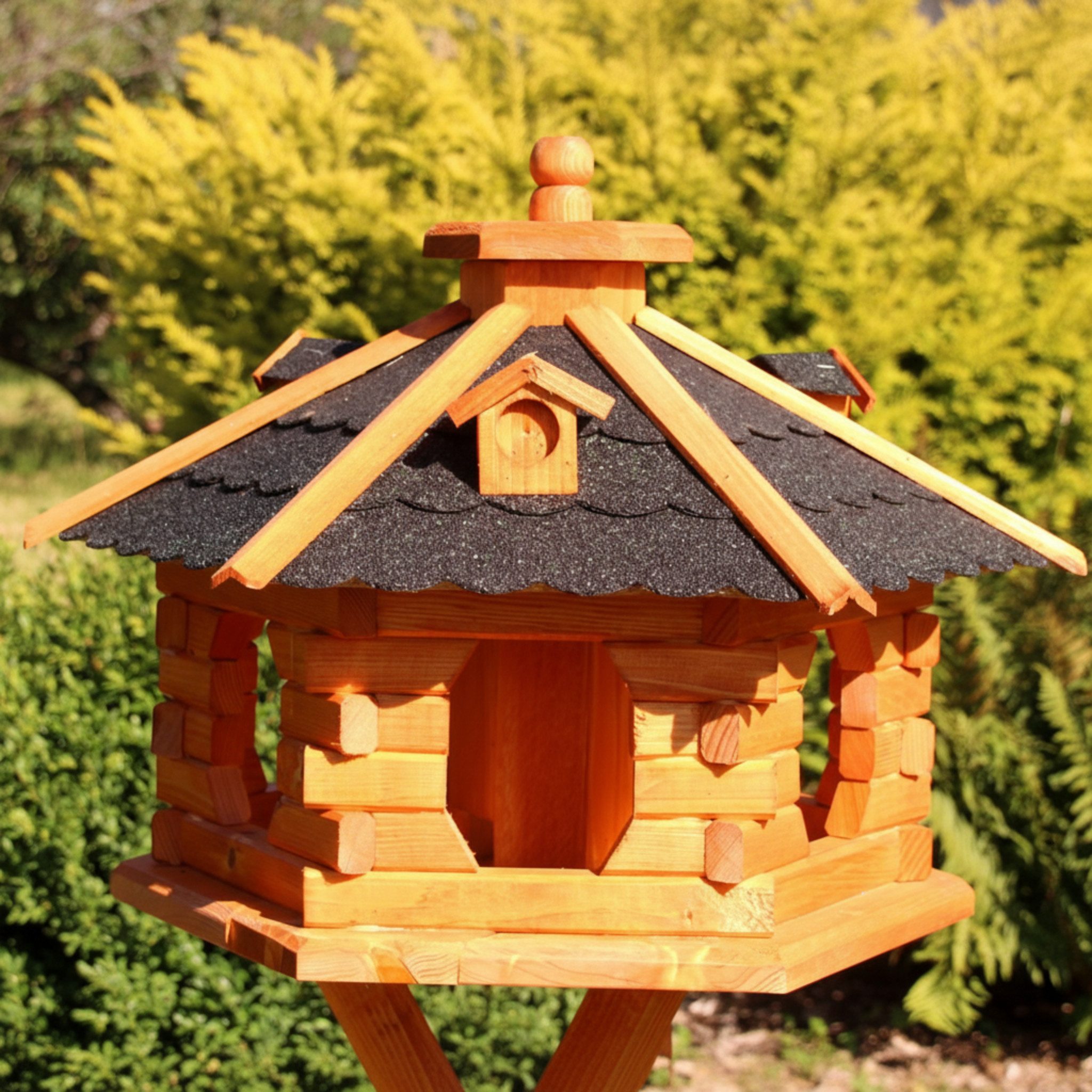Holzdekoladen Vogelhaus XL Vogelhaus aus Holz – wahlweise mit oder ohne Ständer