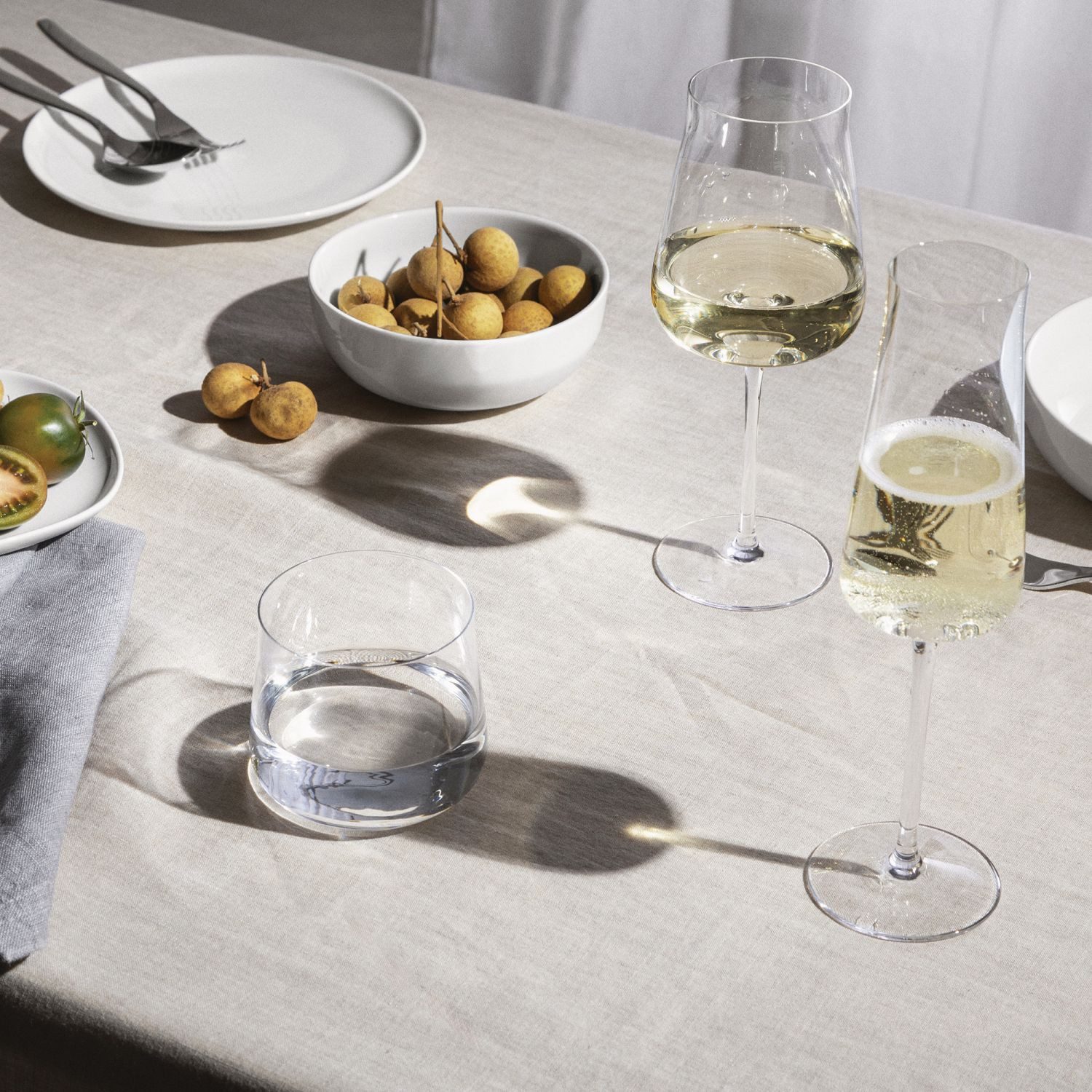 Alessi Champagnerglas Eugenia Sektflöte, 4-tlg., Kristallglas, 4er Set