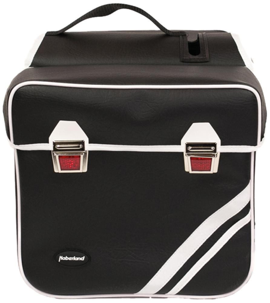 Haberland Fahrradtasche Haberland Doppeltasche Kunstleder 25l Retro schwarz/weiß - stilvolle G