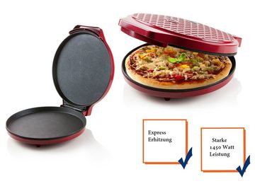Domo Elektrische Pizzapfanne, 1450 W, Pizzamaker, Pizzaofen für Omelette, Quiche & Cookies Zuhause, Ø30cm