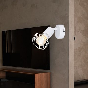 etc-shop Wandleuchte, Leuchtmittel nicht inklusive, Wand Spot Leuchte Wohn Zimmer Beleuchtung Strahler Käfig