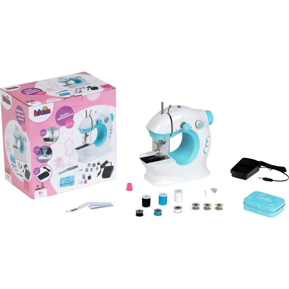 Theo Klein Spiel-Kochgeschirr Nähmaschine für Kinder, blau